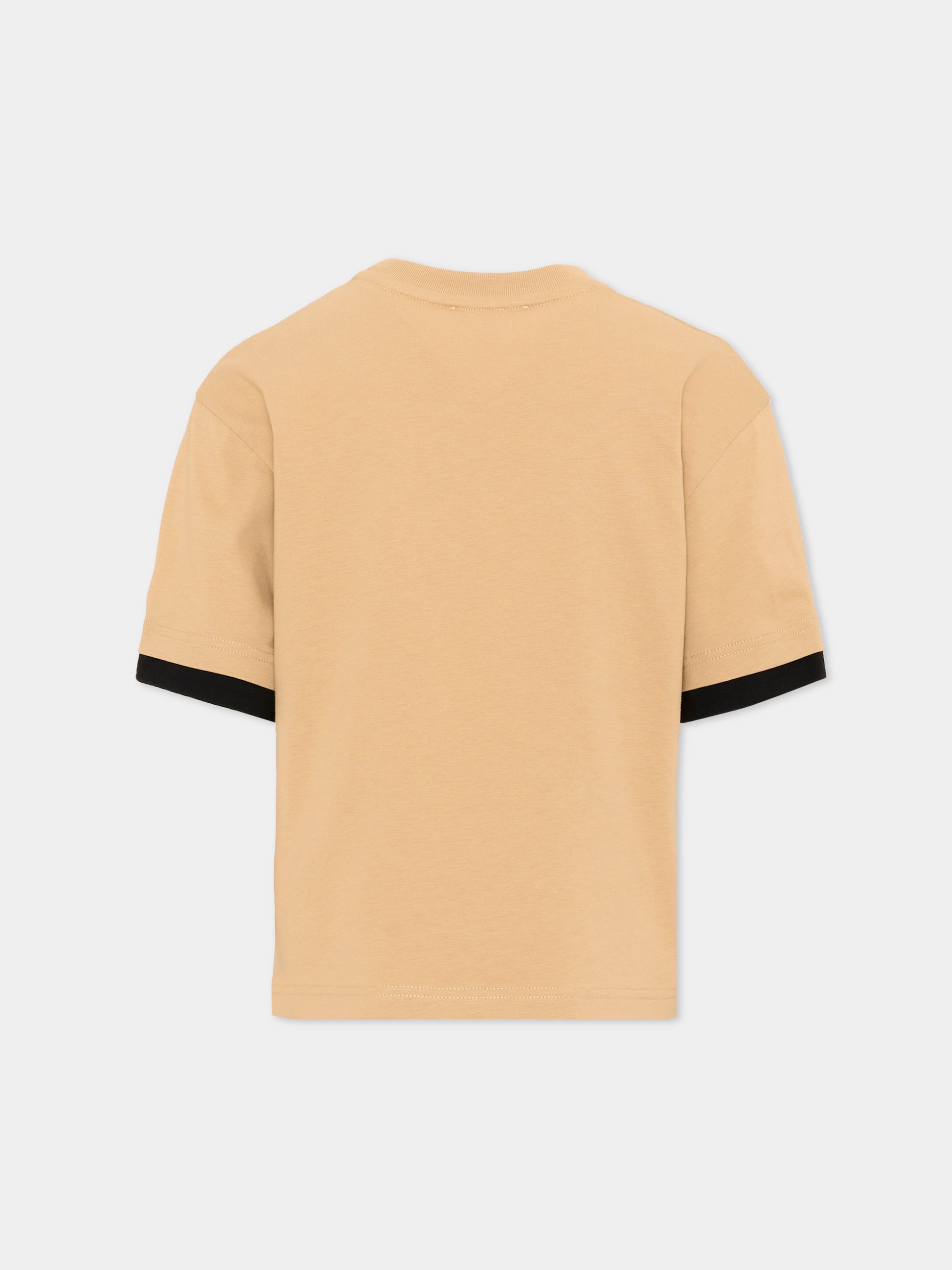 T-Shirt beige per bambini con logo,Lanvin Petite,N30430 276
