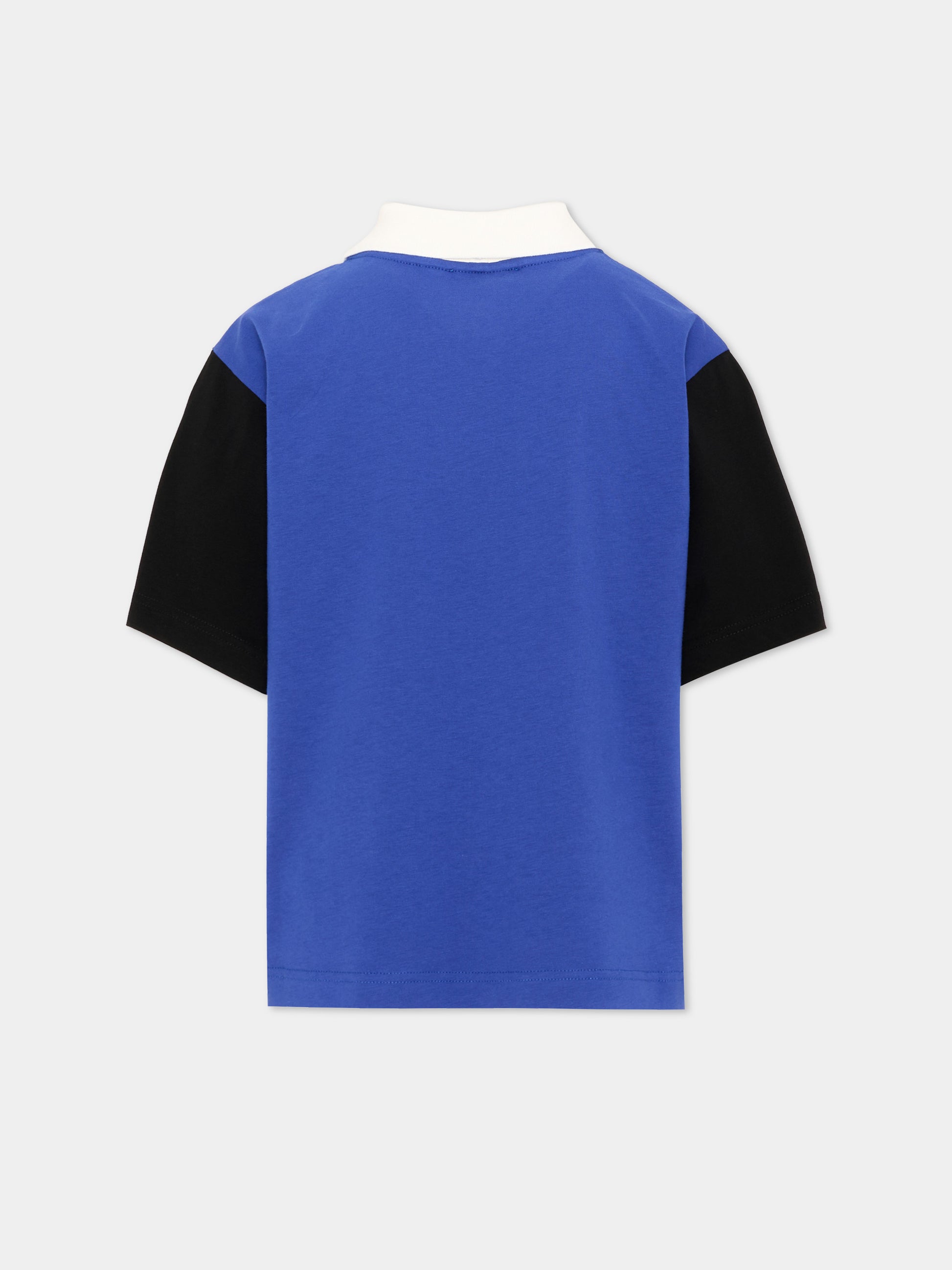 Polo a manica corta blu con logo,Lanvin Petite,N30431 V70
