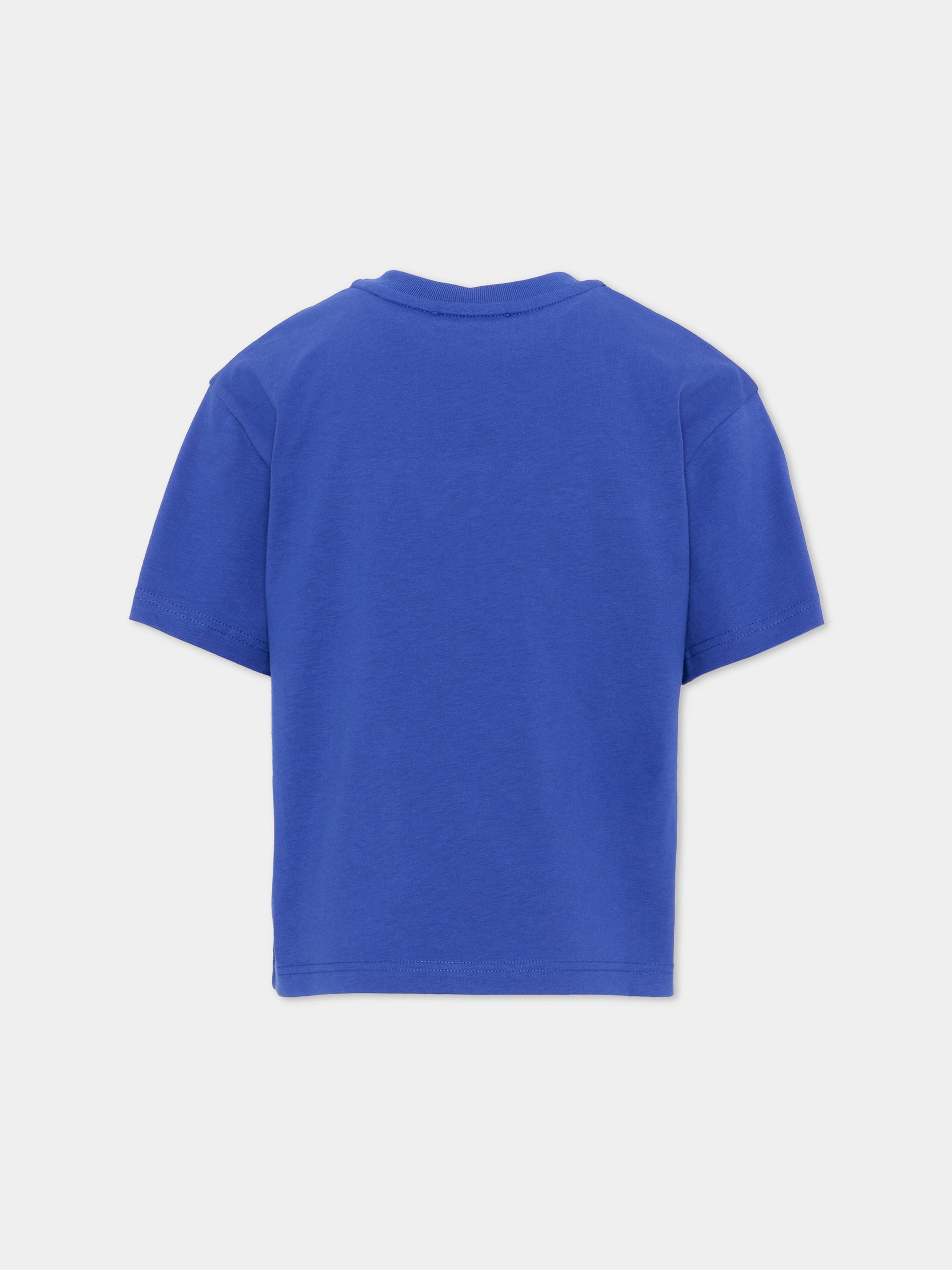 T-shirt blu per bambino con logo,Lanvin Petite,N30432 80A
