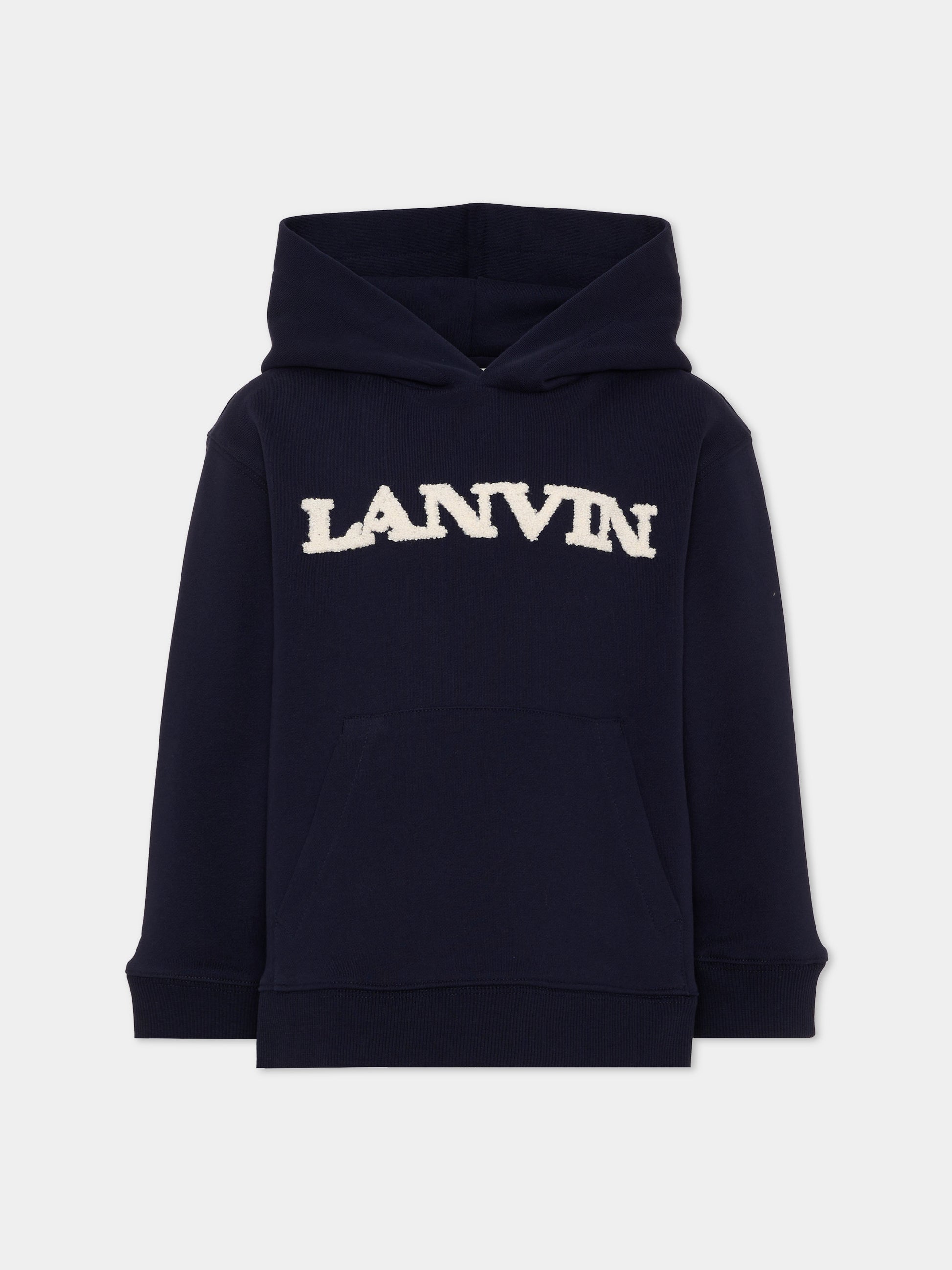 Felpa blu per bambino con logo,Lanvin Petite,N30435 855