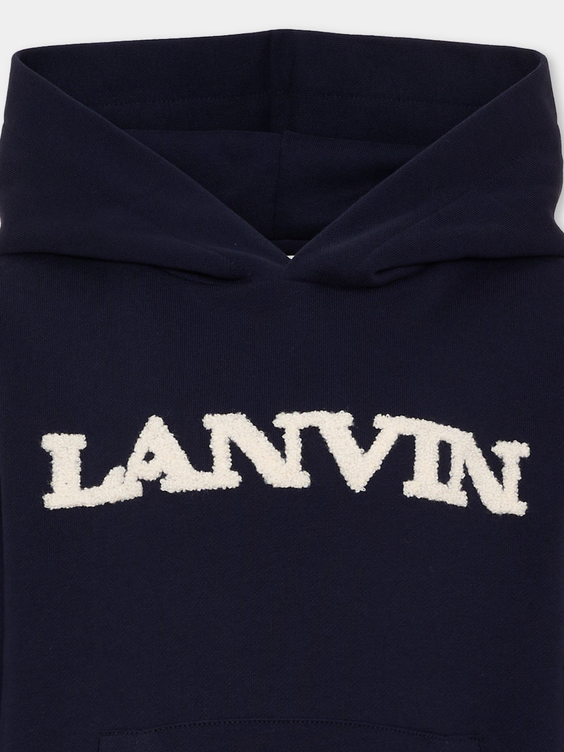 Felpa blu per bambino con logo,Lanvin Petite,N30435 855