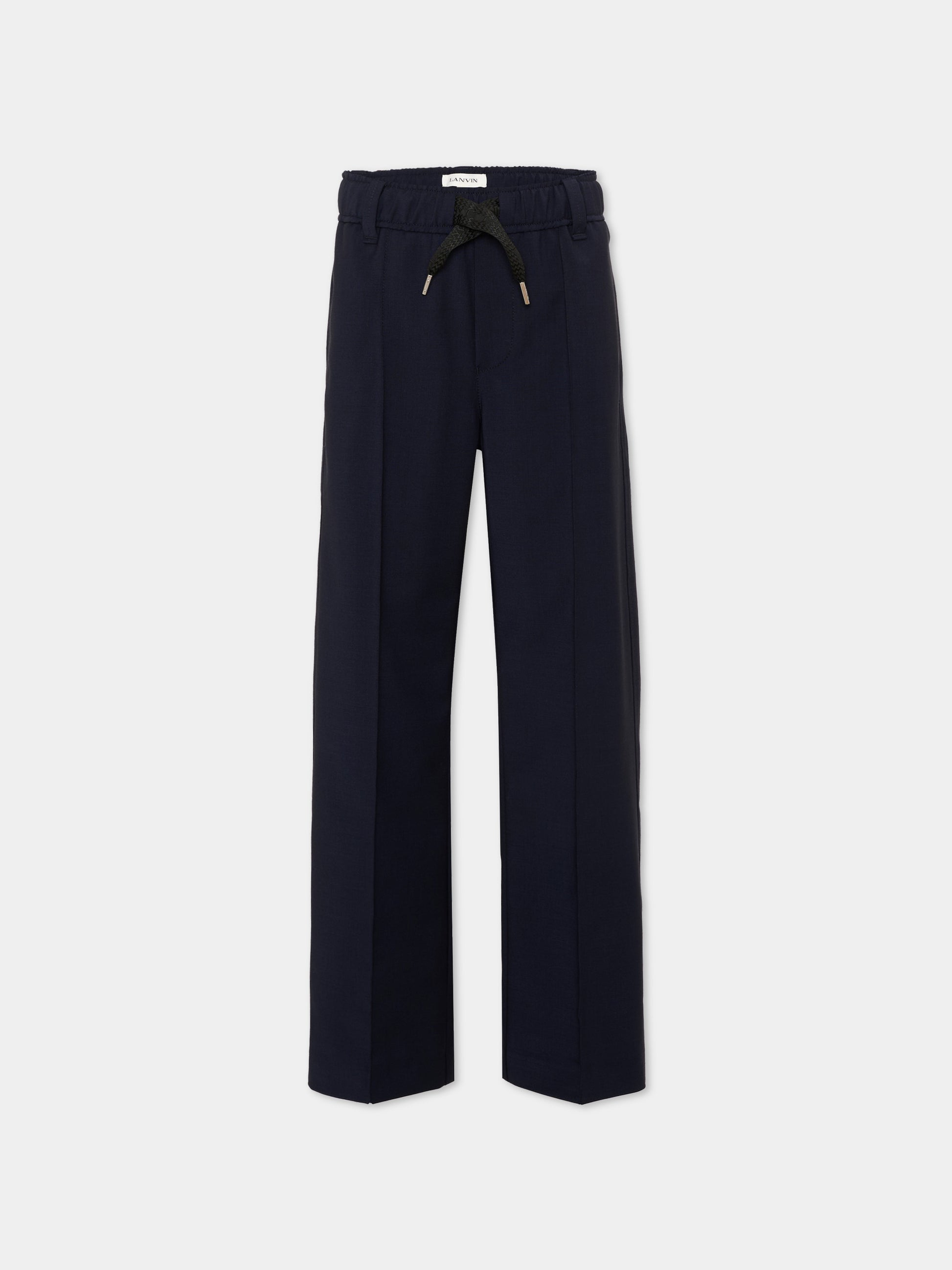 Pantaloni eleganti blu per bambino con logo,Lanvin Petite,N30441 868