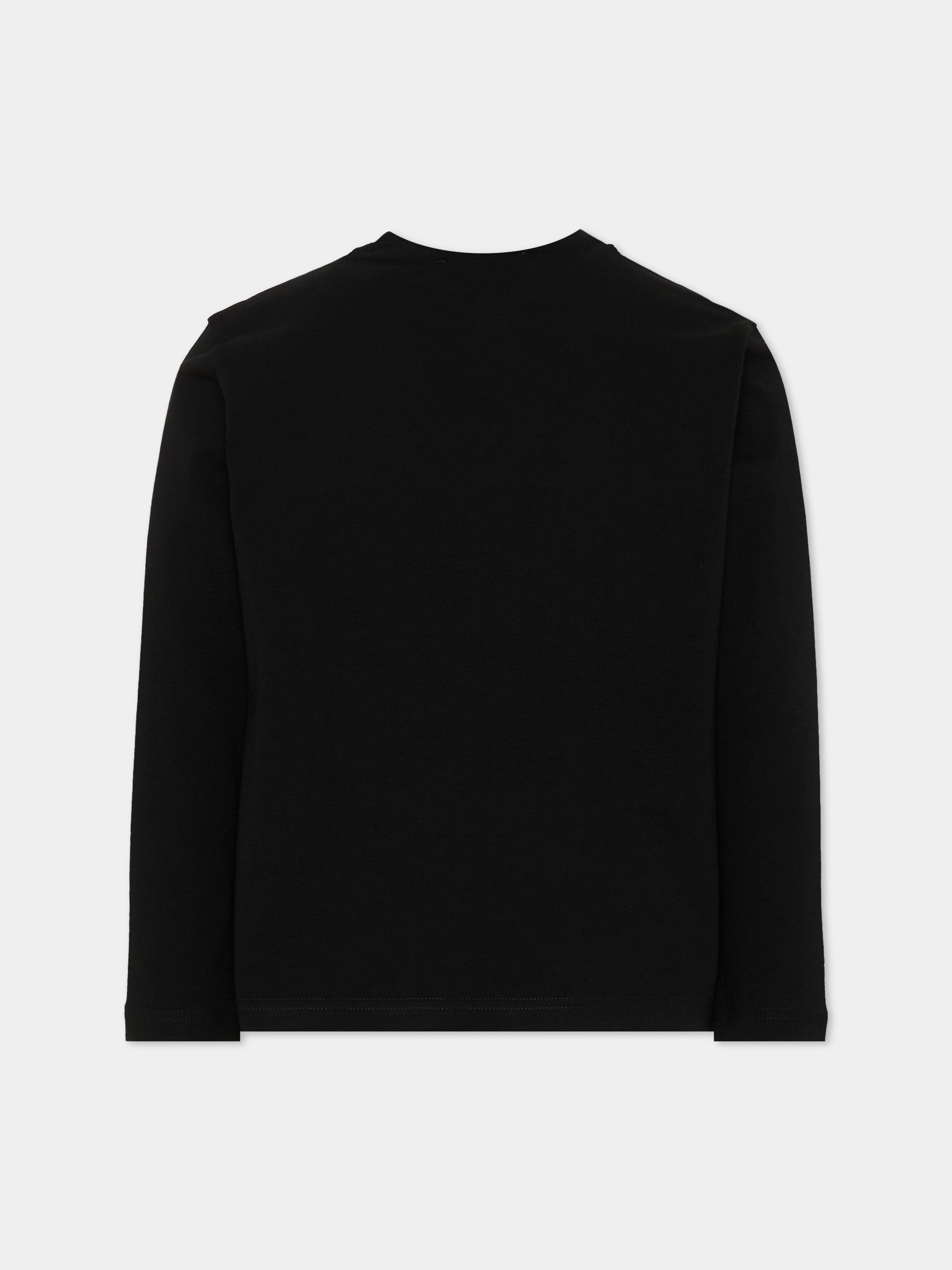 T-Shirt nera per bambini con logo,Lanvin Petite,N30481 09B