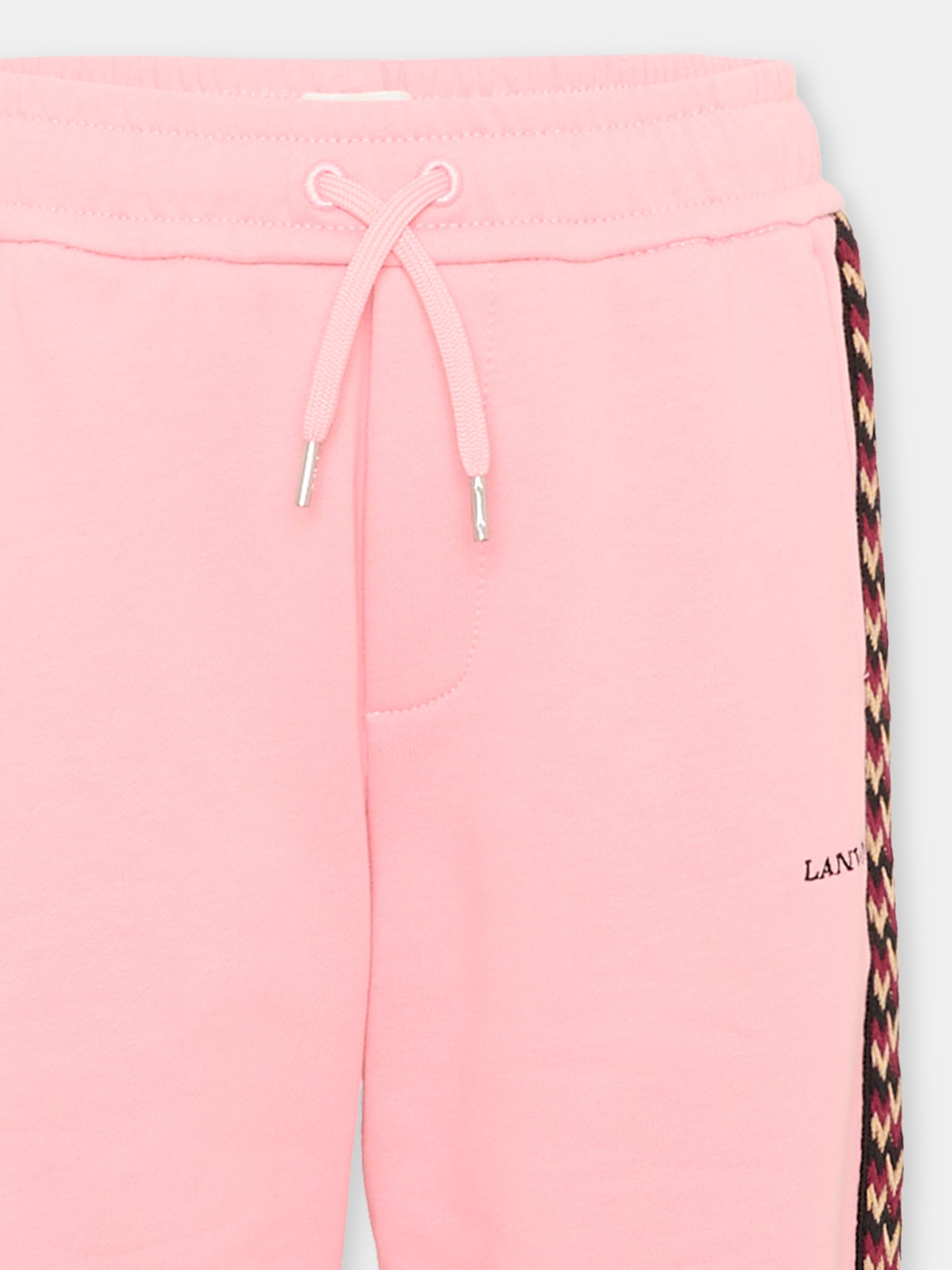 Pantaloni sportivi rosa per bambina con logo,Lanvin Petite,N30425 48N