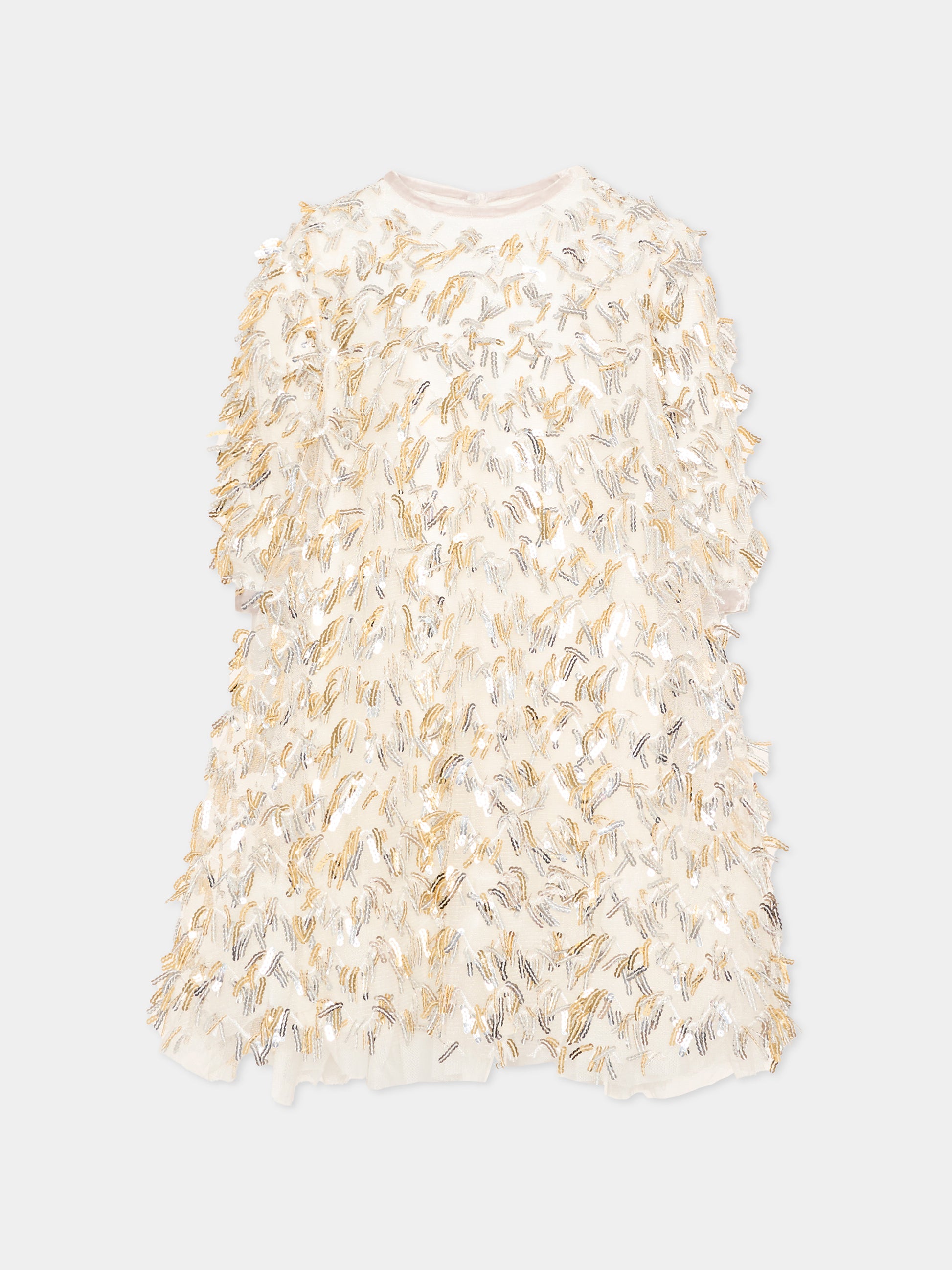 Abito oro per bambina con paillettes,Billieblush,U22354 T07