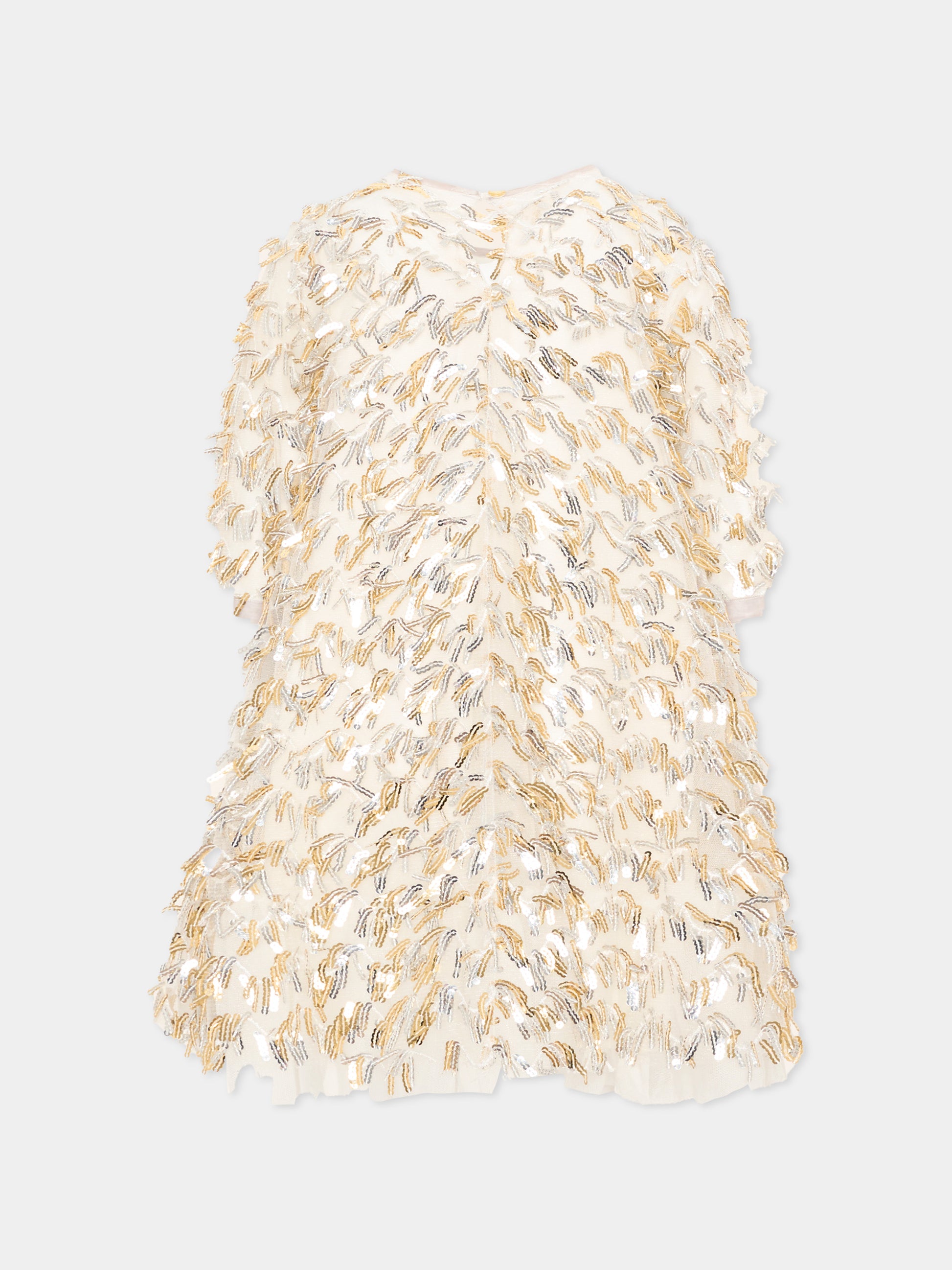Abito oro per bambina con paillettes,Billieblush,U22354 T07