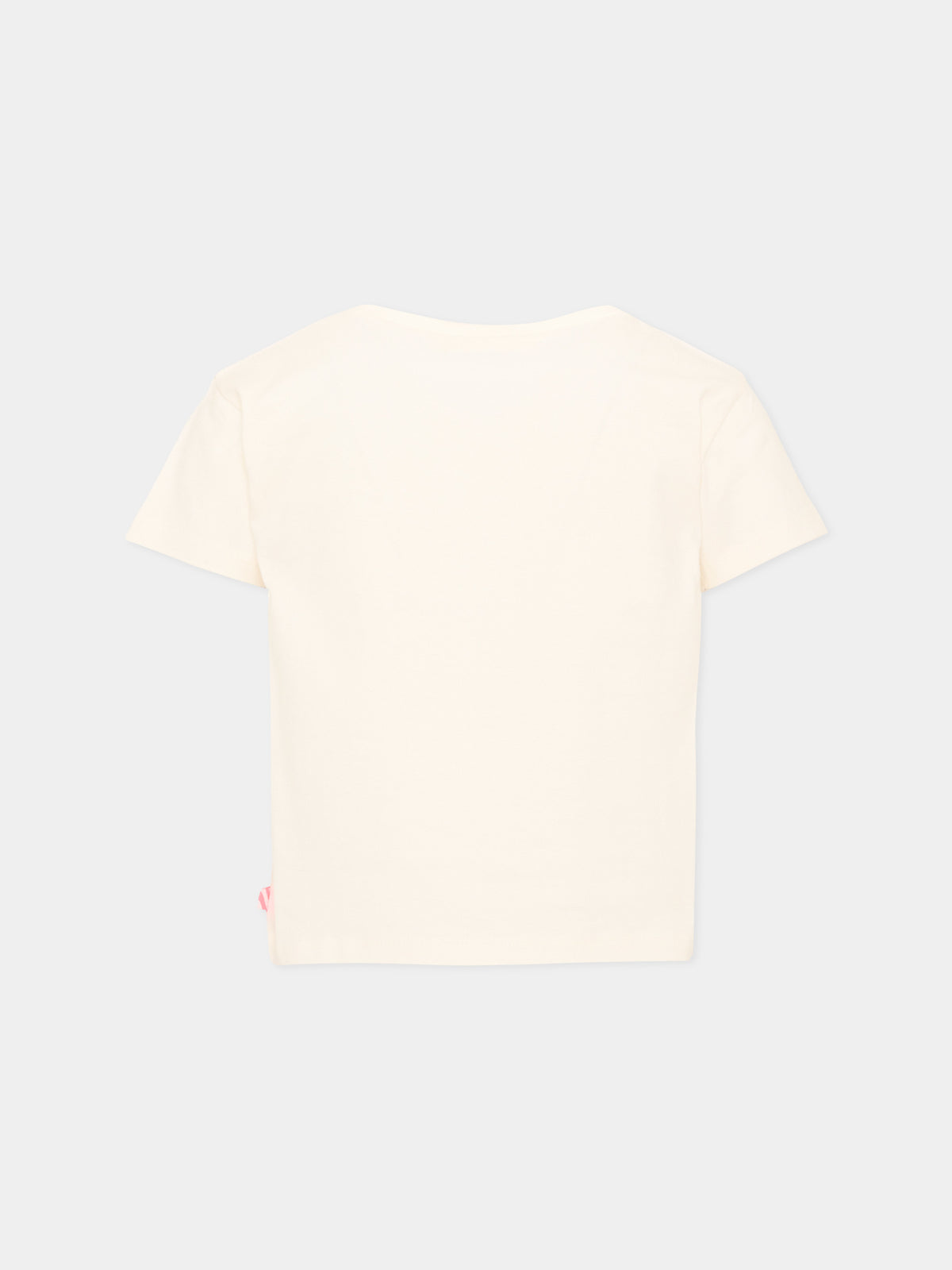 T-shirt avorio per bambina con cuore,Billieblush,U22370 121
