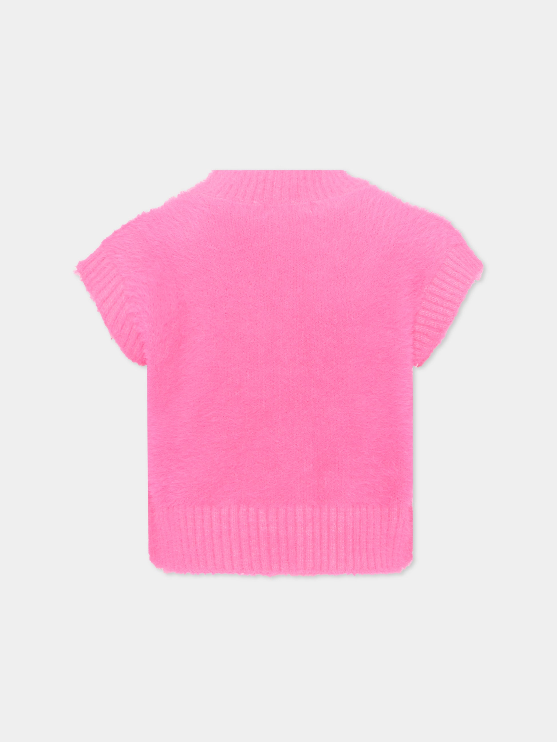 Maglia gilet fucsia per bambina,Billieblush,U22393 47A