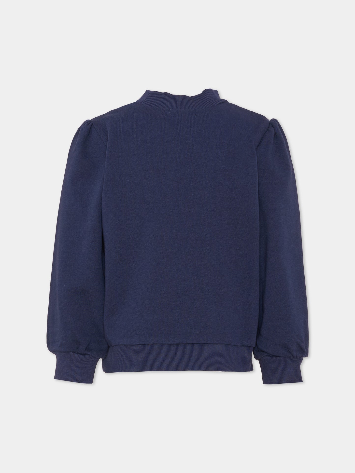 Felpa girocollo blu per bambina con scritta,Billieblush,U22398 85T