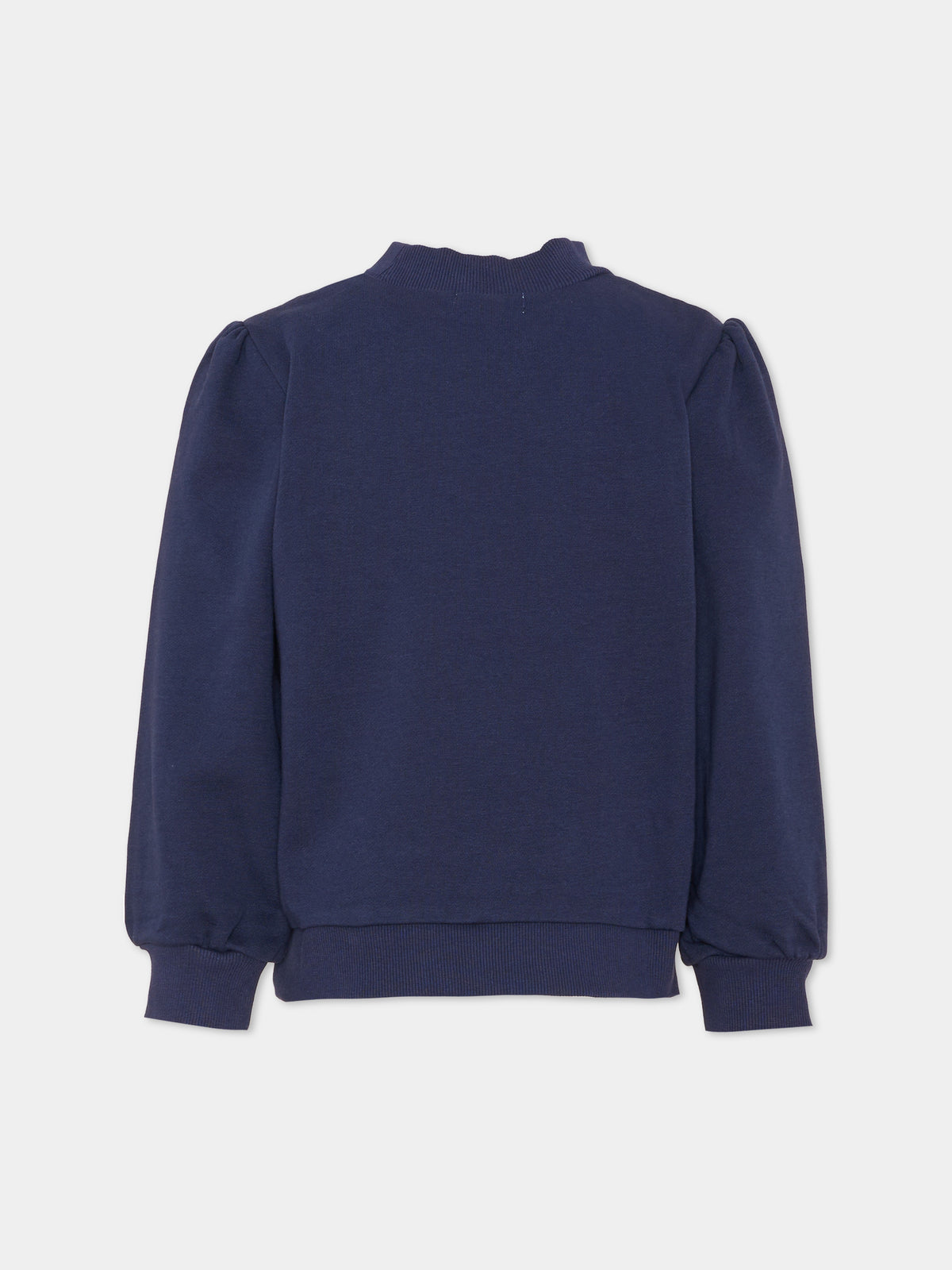 Felpa girocollo blu per bambina con scritta,Billieblush,U22398 85T