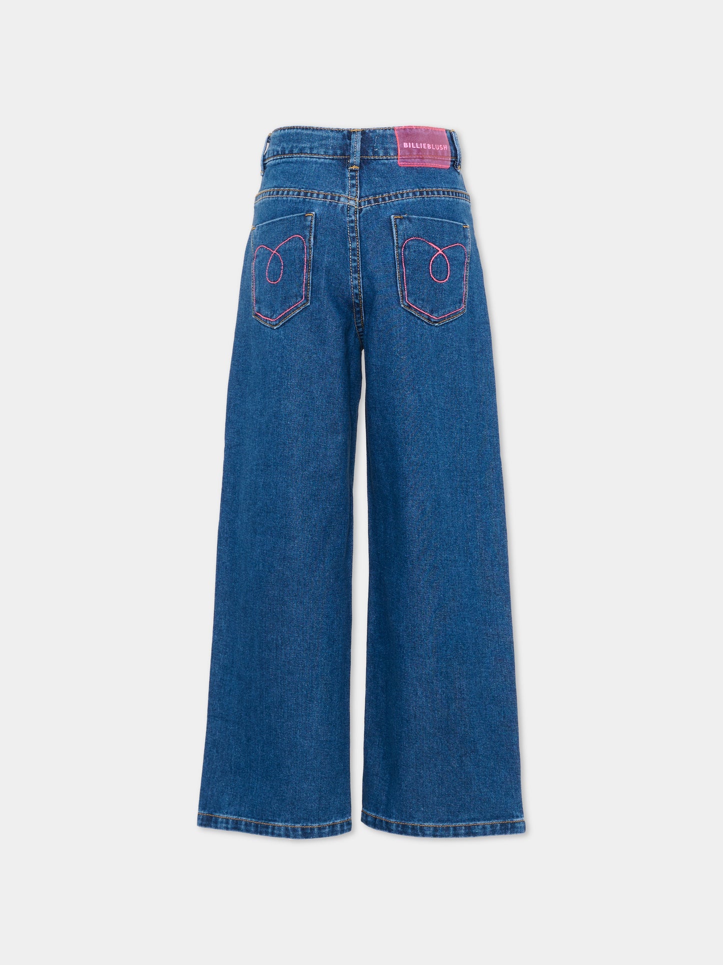 Jeans denim per bambina con applicazioni,Billieblush,U22410 Z22