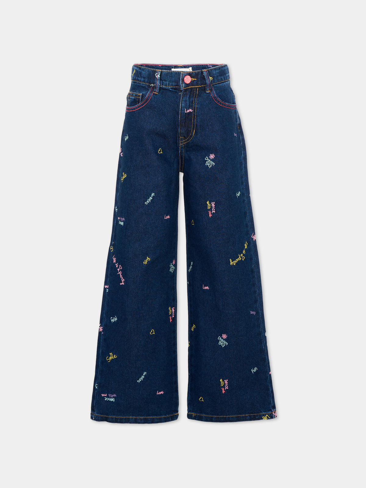 Jeans denim per bambina con ricami,Billieblush,U22417 Z10