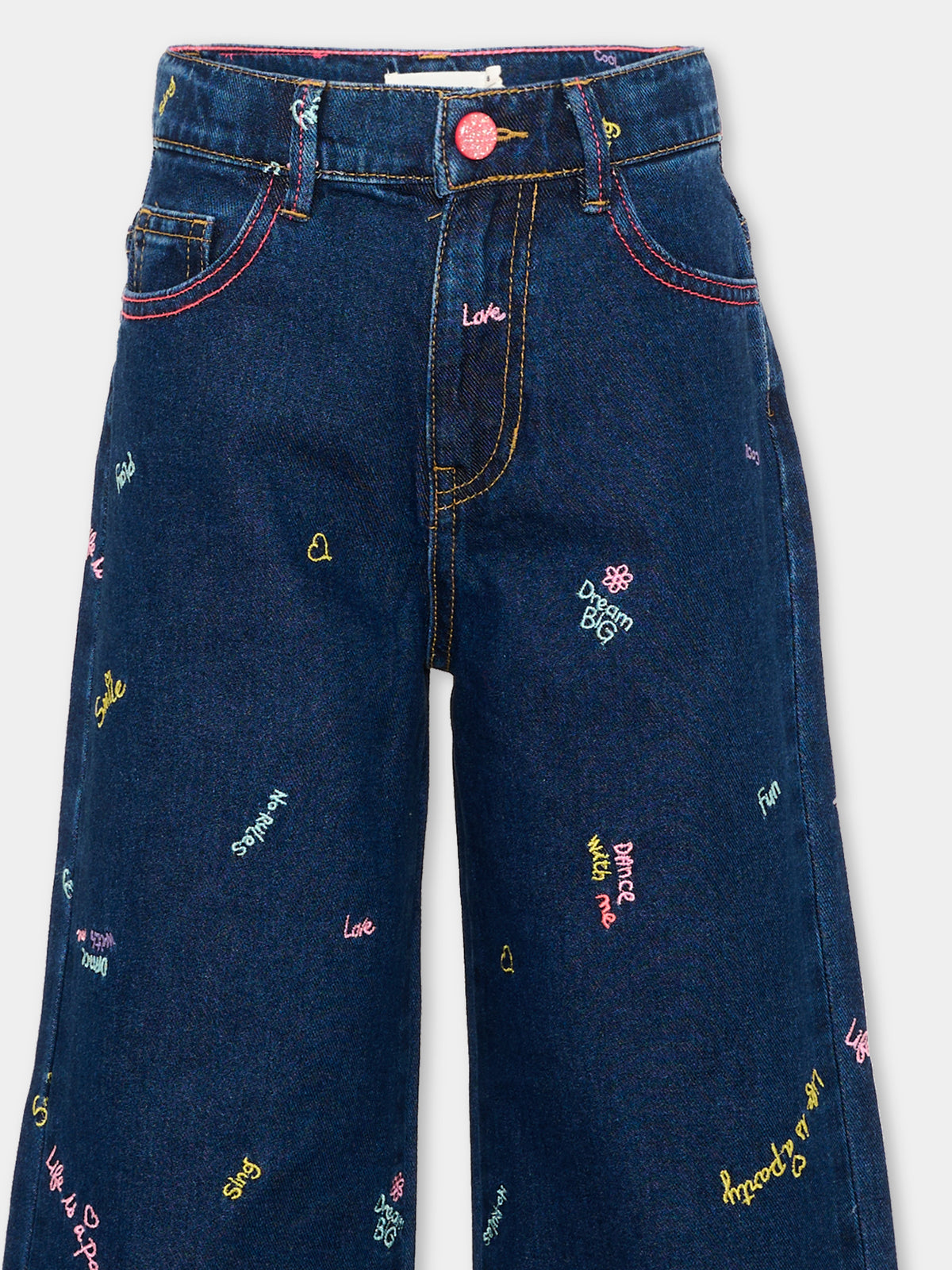 Jeans denim per bambina con ricami,Billieblush,U22417 Z10