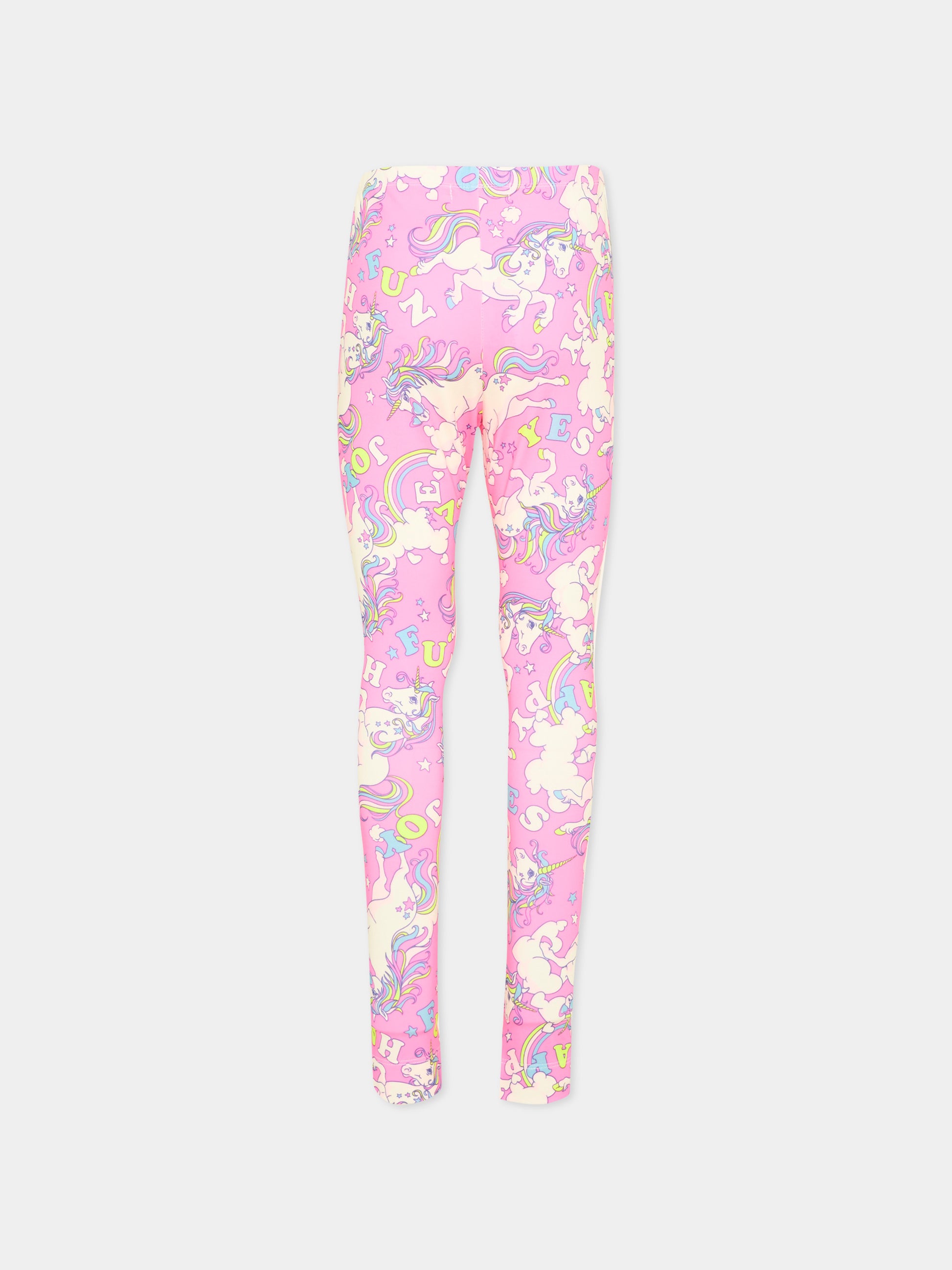 Leggings rosa per bambina con unicorni,Billieblush,U22423 47A