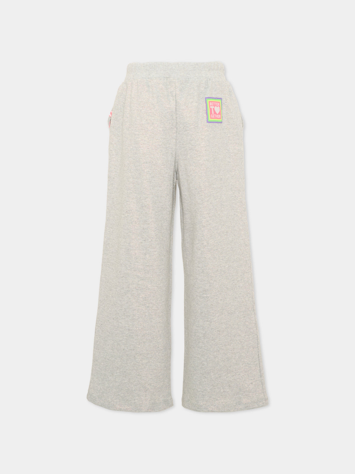 Pantalone grigio per bambina con patch,Billieblush,U22425 111