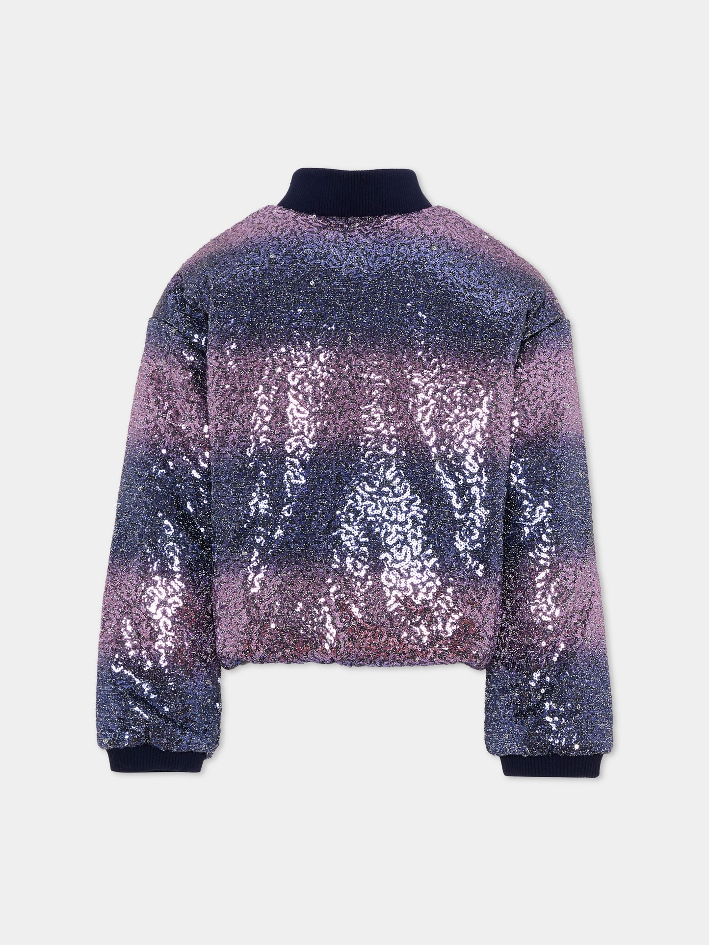 Bomber viola per bambina con paillettes,Billieblush,U22432 85T