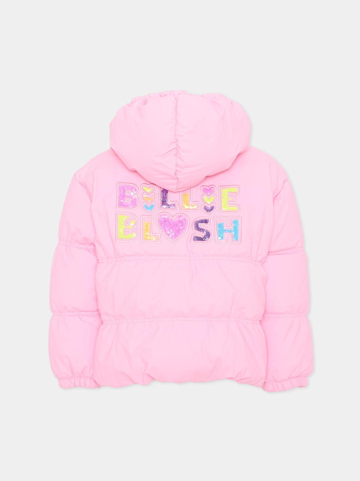 Piumini rosa per bambina con logo,Billieblush,U22444 48X