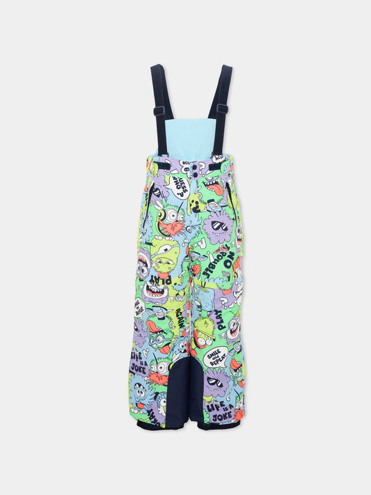 Pantalone da neve multicolor per bambino con mostri,Billieblush,U22454 Z41