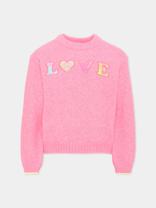 Maglione rosa per bambina,Billieblush,U22467 47A