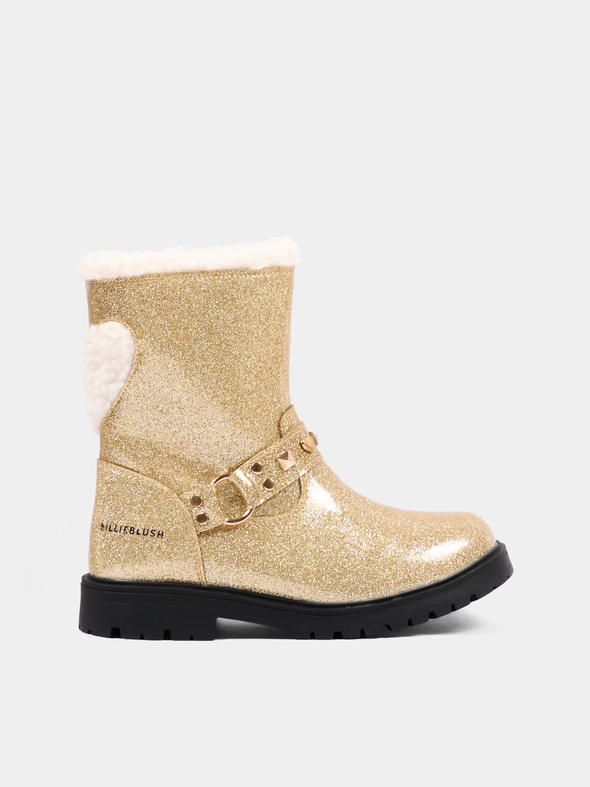 Stivali oro per bambina con glitter,Billieblush,U22489 560