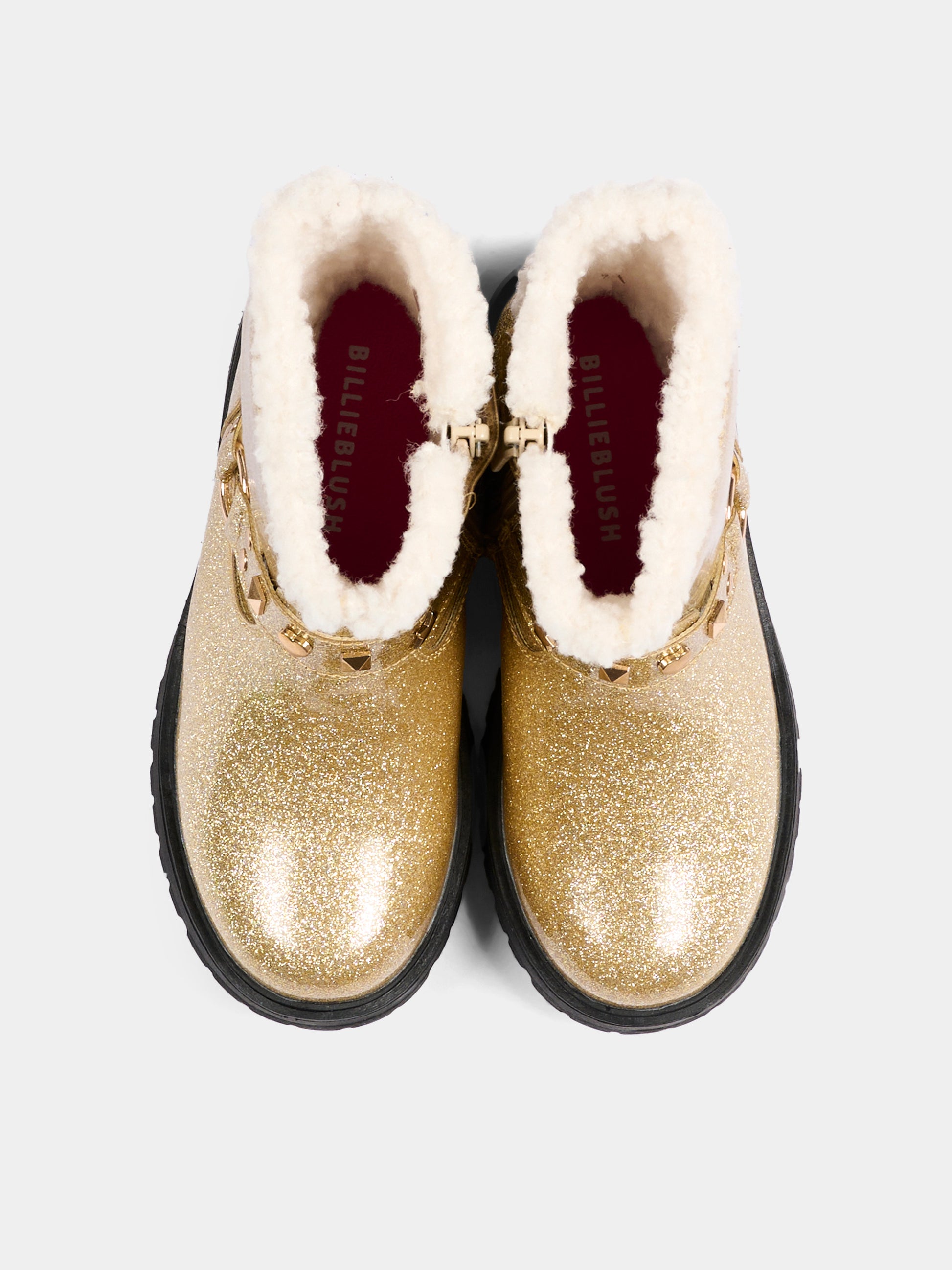 Stivali oro per bambina con glitter,Billieblush,U22489 560