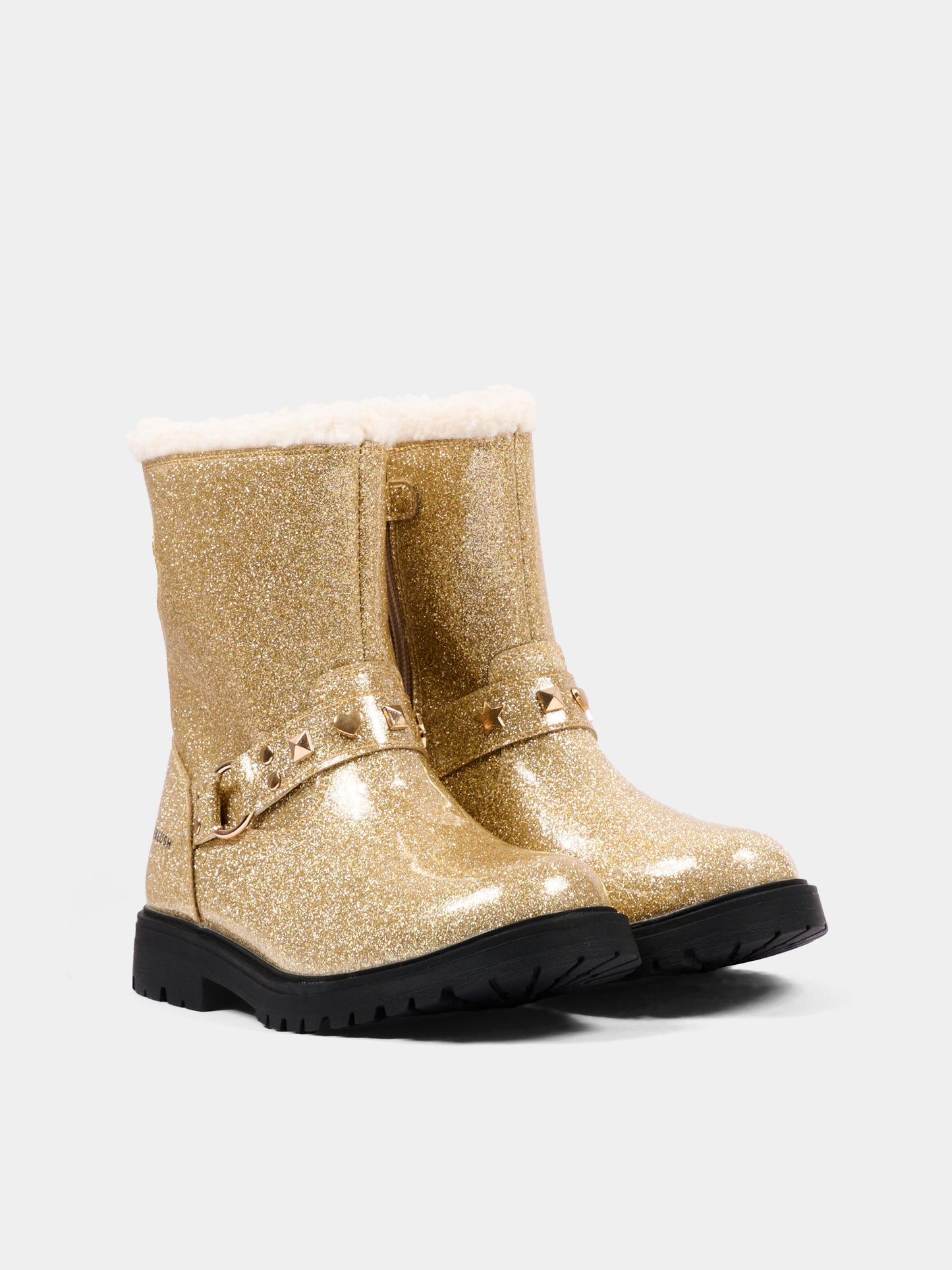 Stivali oro per bambina con glitter,Billieblush,U22489 560