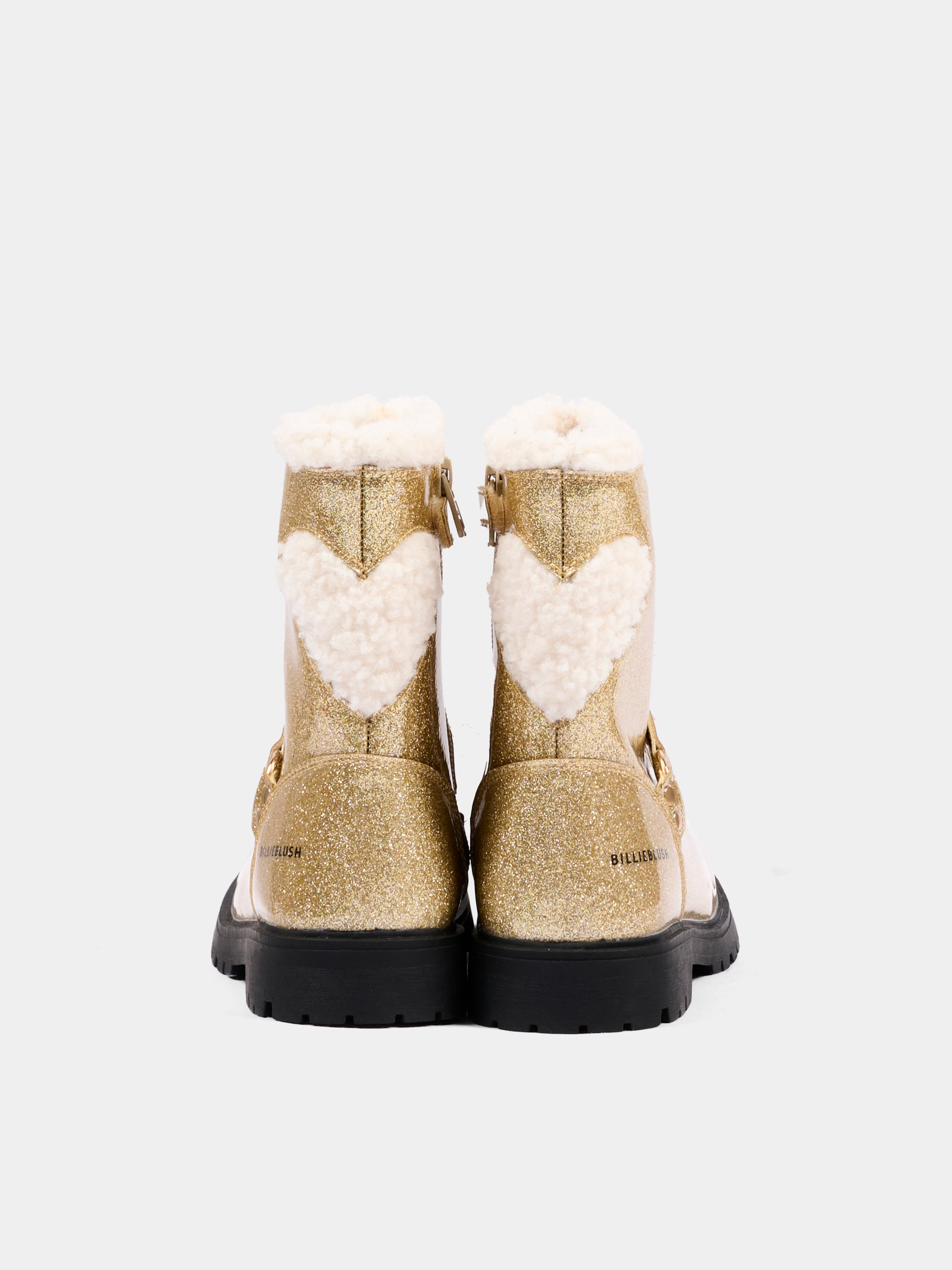 Stivali oro per bambina con glitter,Billieblush,U22489 560