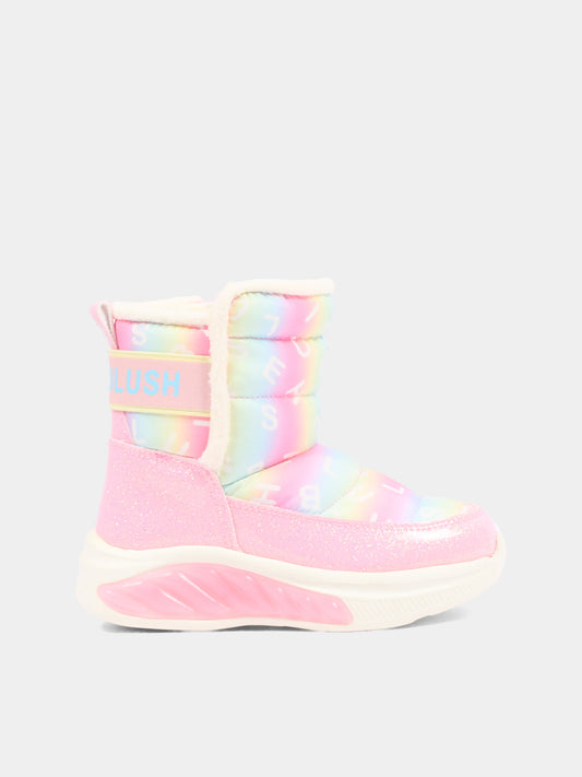 Stivali Neve rosa per bambina con logo,Billieblush,U22492 Z41