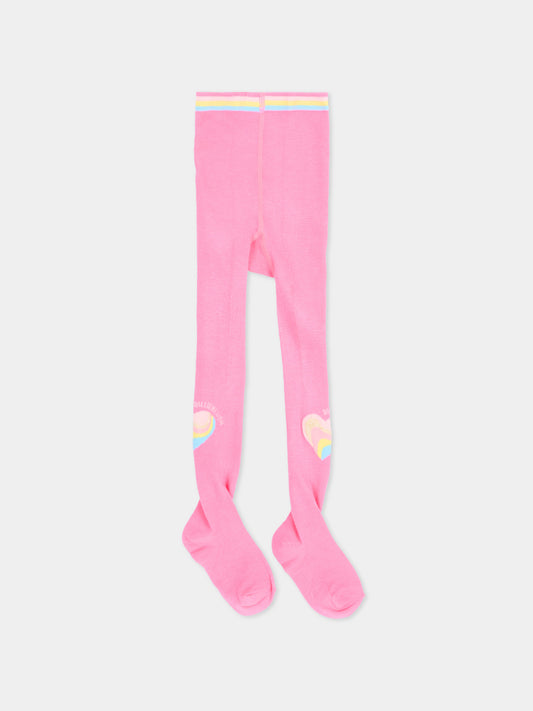 Collant fucsia per bambina con cuori,Billieblush,U22510 47A