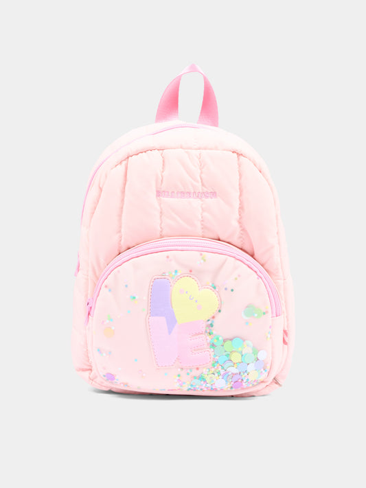Zaino rosa per neonata con logo,Billieblush,U22545 475