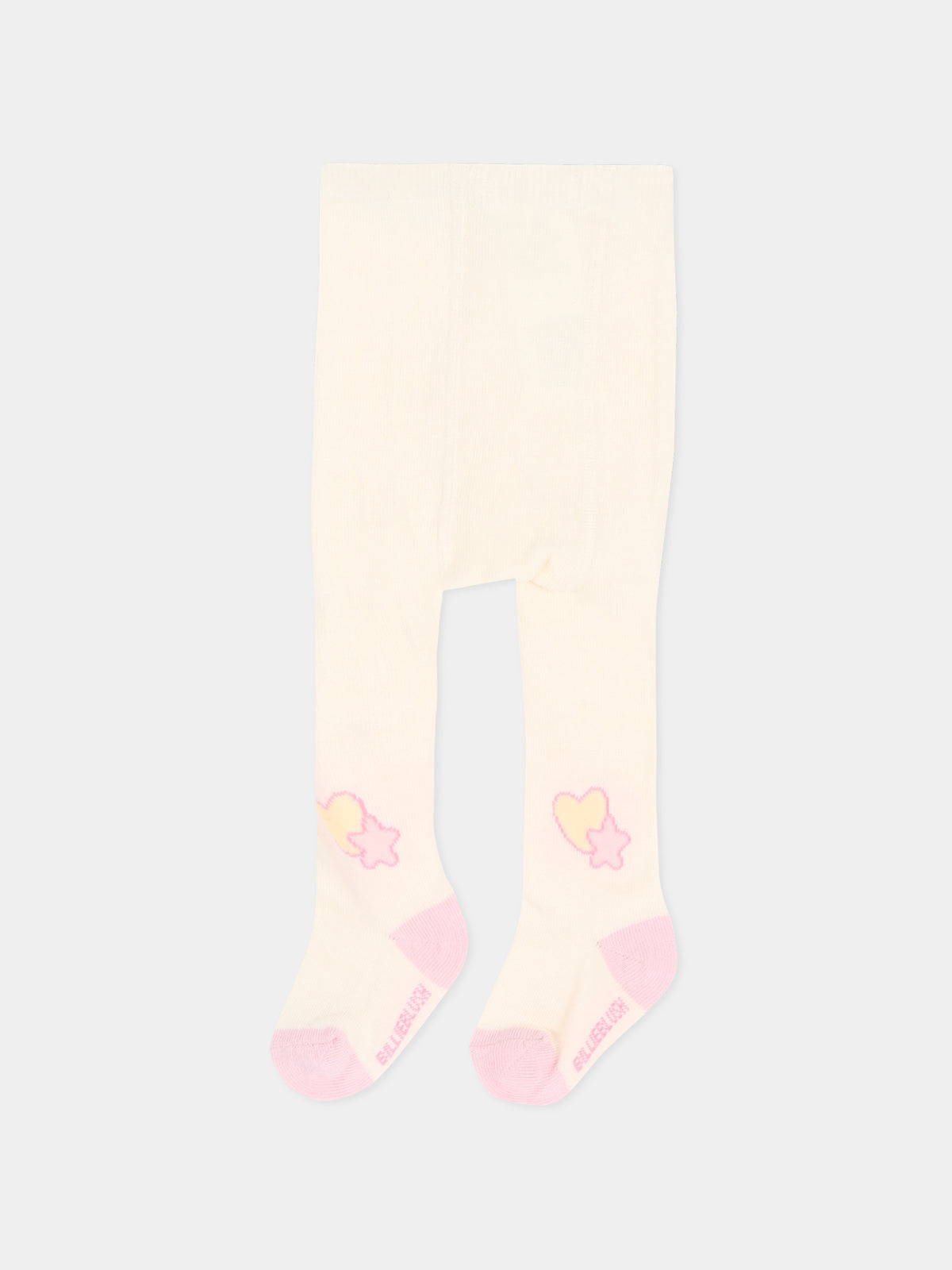 Collant avorio per neonata con cuore e stella,Billieblush,U22549 121