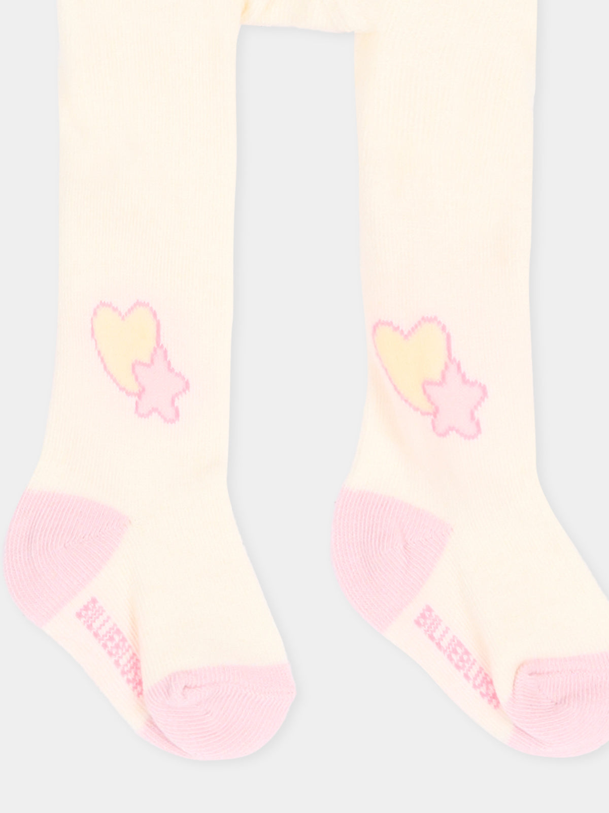 Collant avorio per neonata con cuore e stella,Billieblush,U22549 121