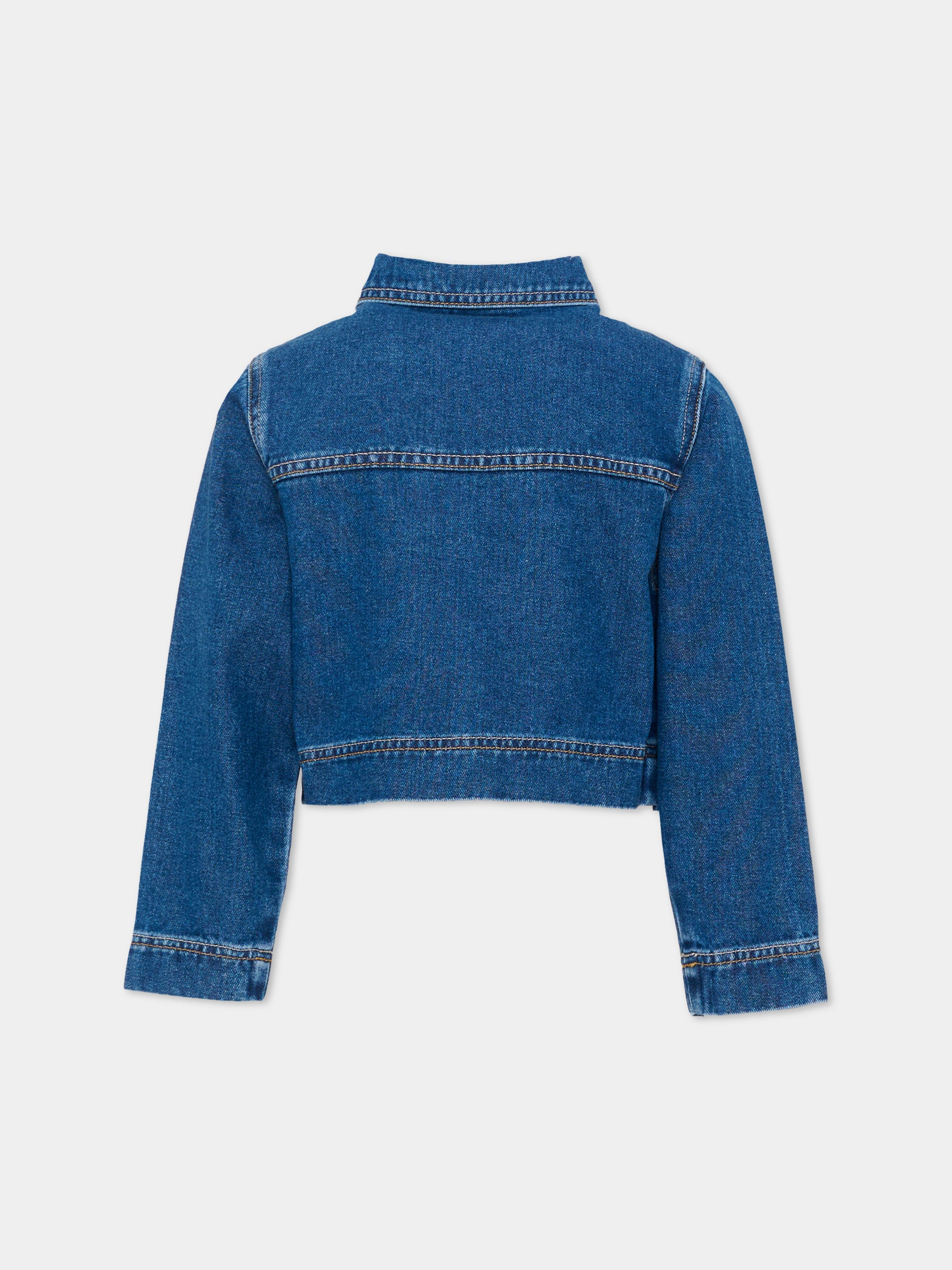 Giubbotto di jeans denim per bambina con applicazioni,Billieblush,U22562 Z22