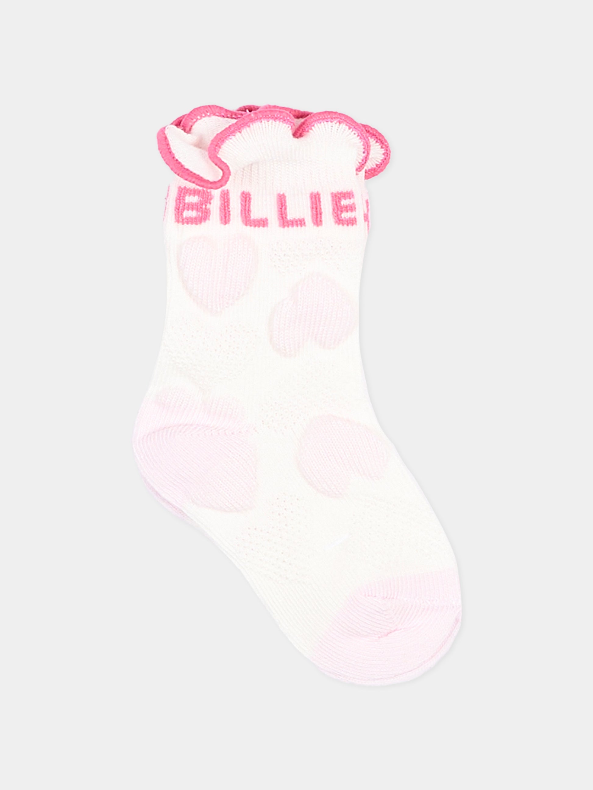 Calzino avorio per neonata con cuori,Billieblush,U22571 121