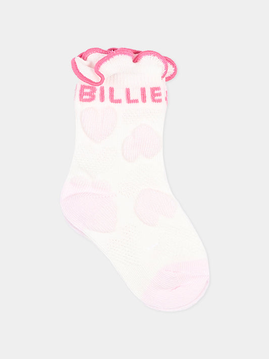 Calzino avorio per neonata con cuori,Billieblush,U22571 121