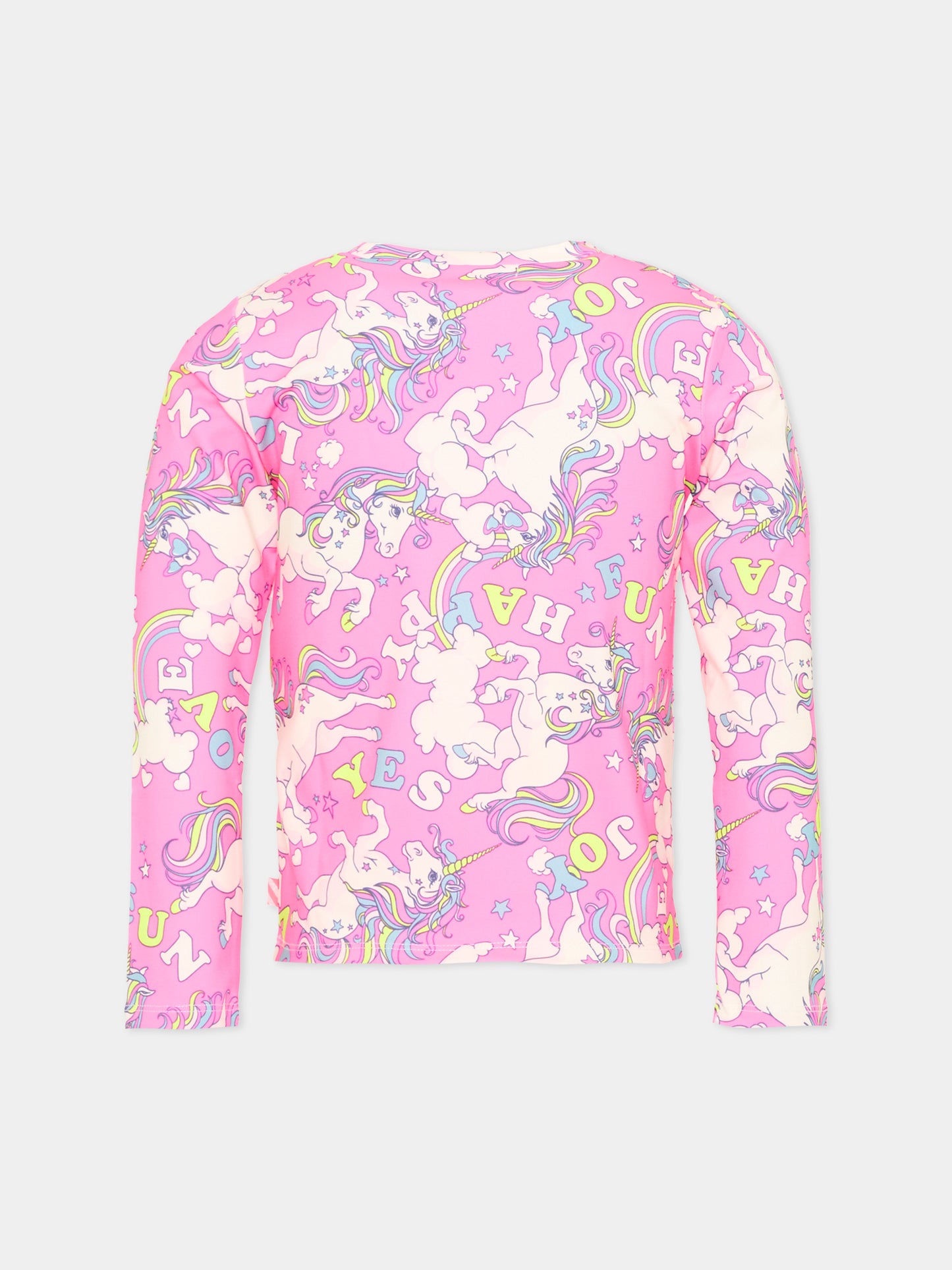T-shirt rosa per bambina con unicorni,Billieblush,U22604 47A