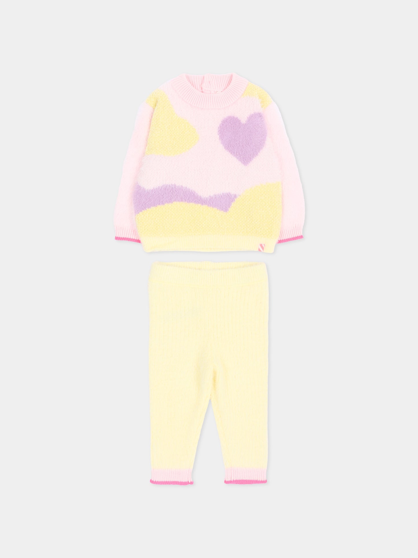 Completo sportivo multicolor per neonata con cuore,Billieblush,U22619 S05