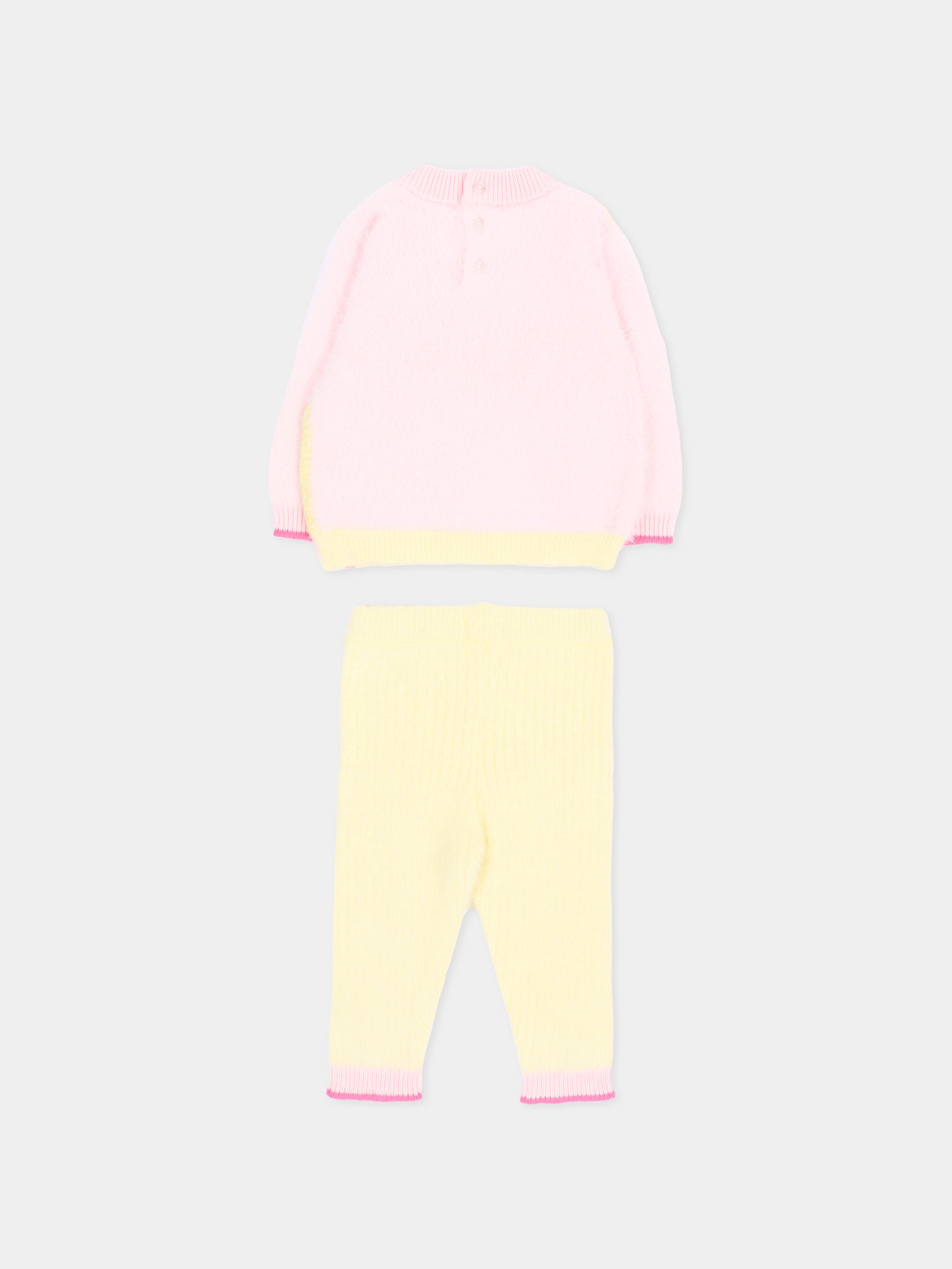 Completo sportivo multicolor per neonata con cuore,Billieblush,U22619 S05