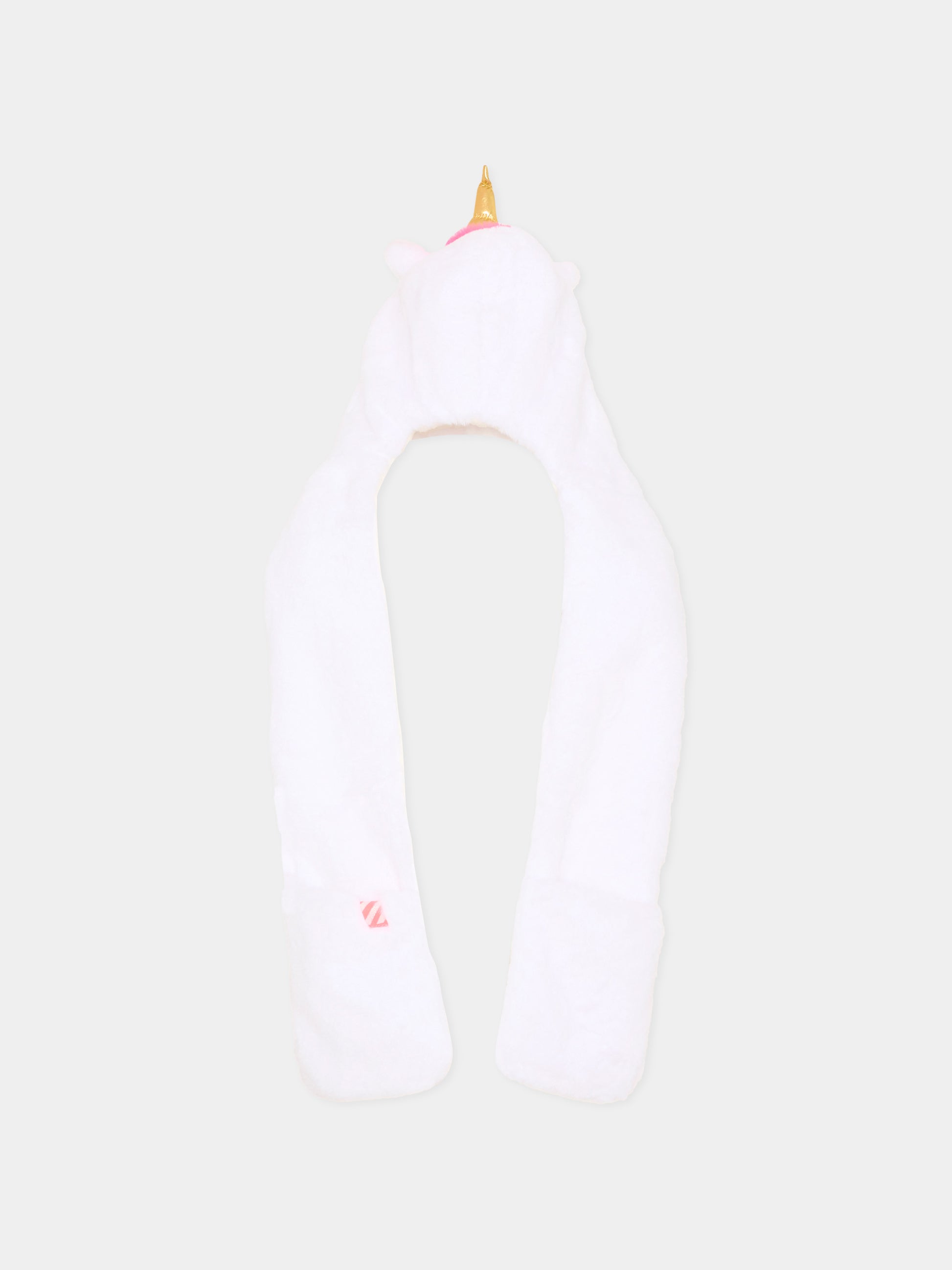 Sciarpa bianca per bambina con unicorno,Billieblush,U22626 Z41