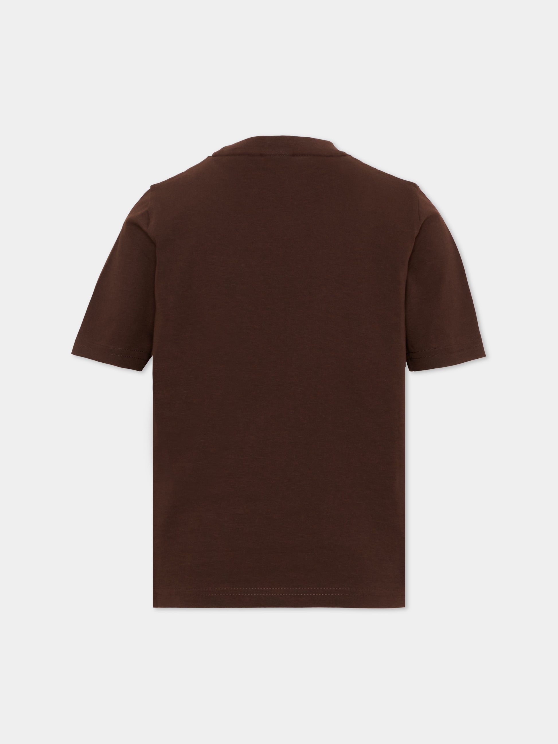 T-Shirt marrone per bambino con logo,Boss,J52711 343