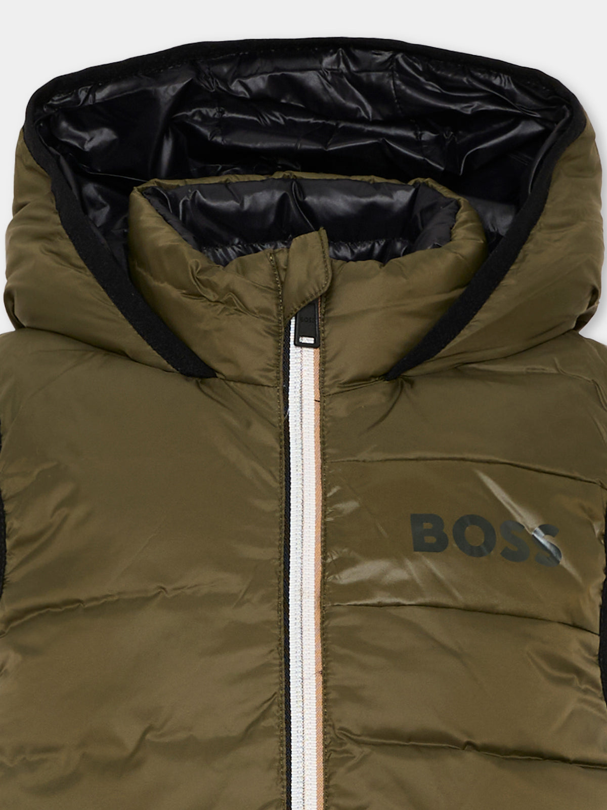 Gilet verde per bambino con logo,Boss,J53436 63D