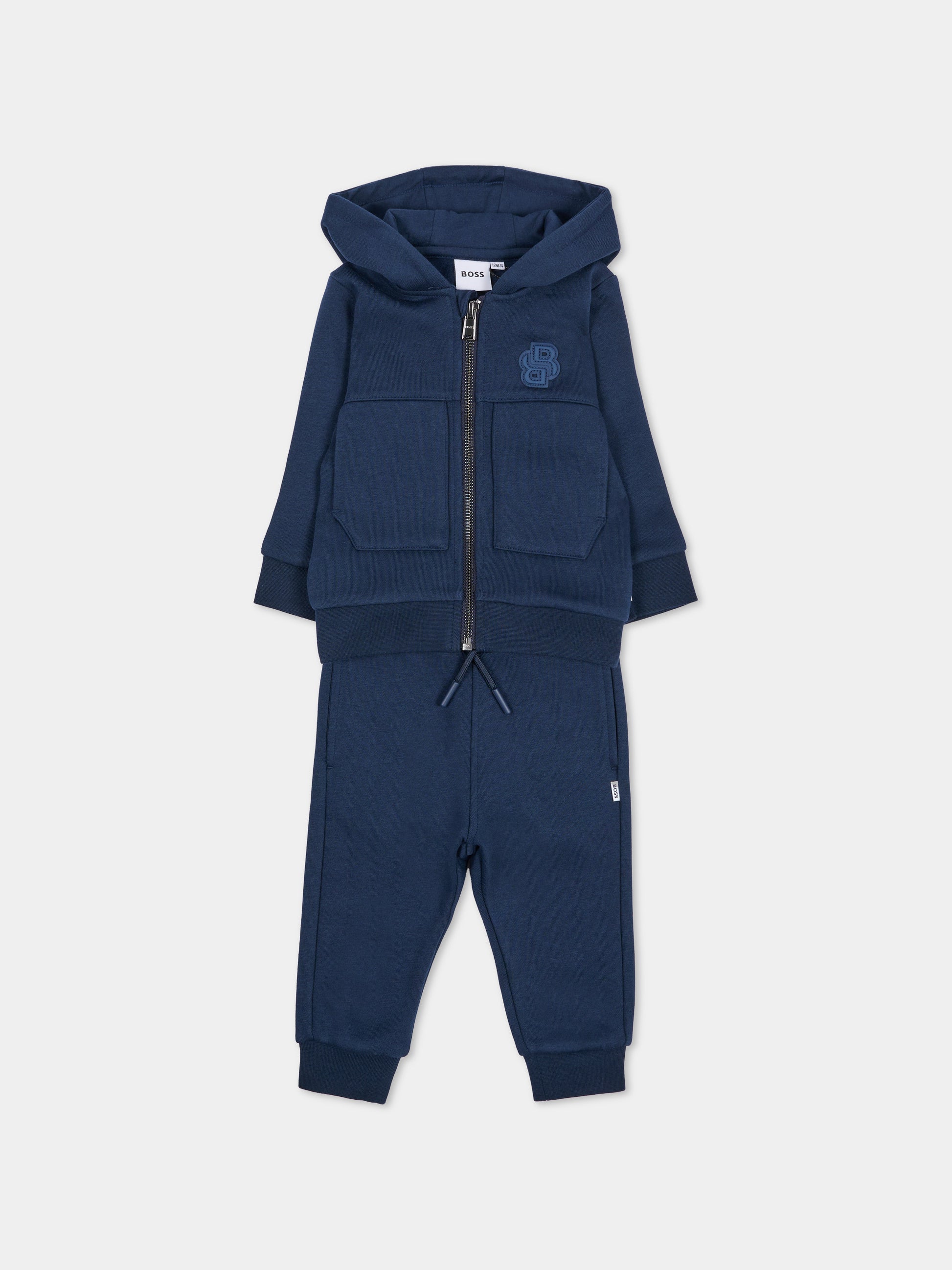 Completo sportivo lungo blu per neonato,Boss,J53512 849