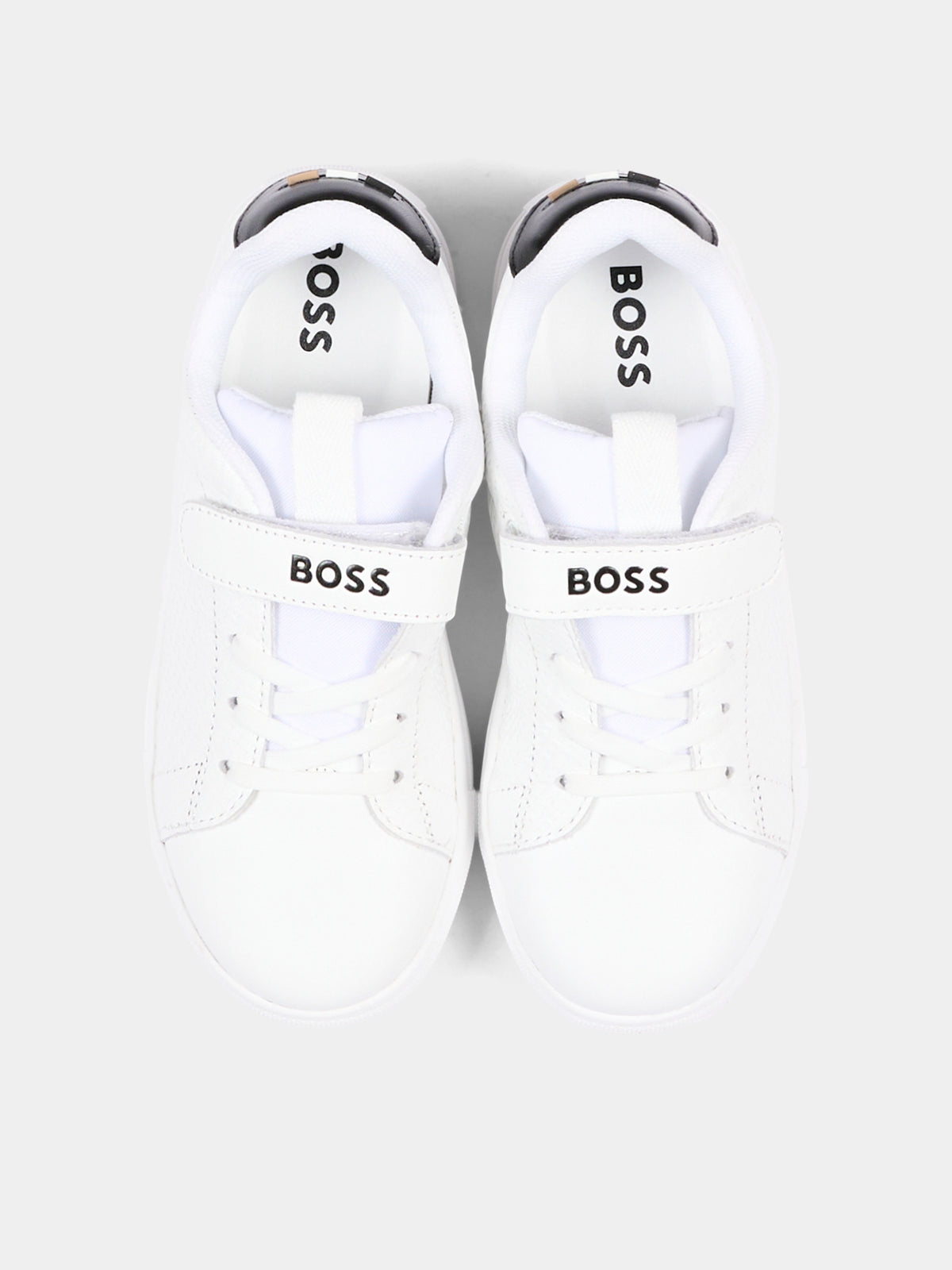 Sneakers bianche per bambino con logo,Boss,J53540 10P