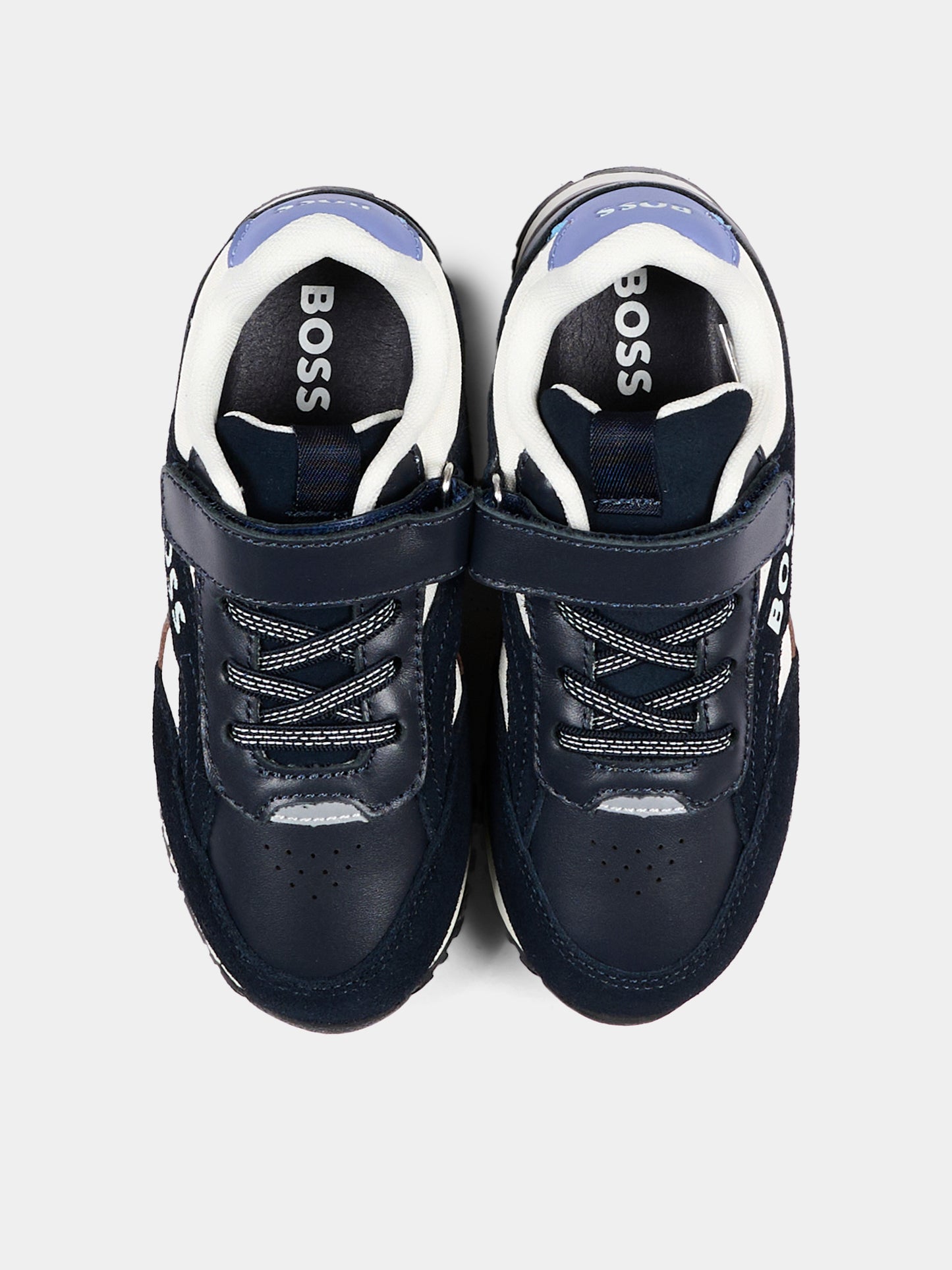 Sneakers blu per bambino con logo,Boss,J53544 849