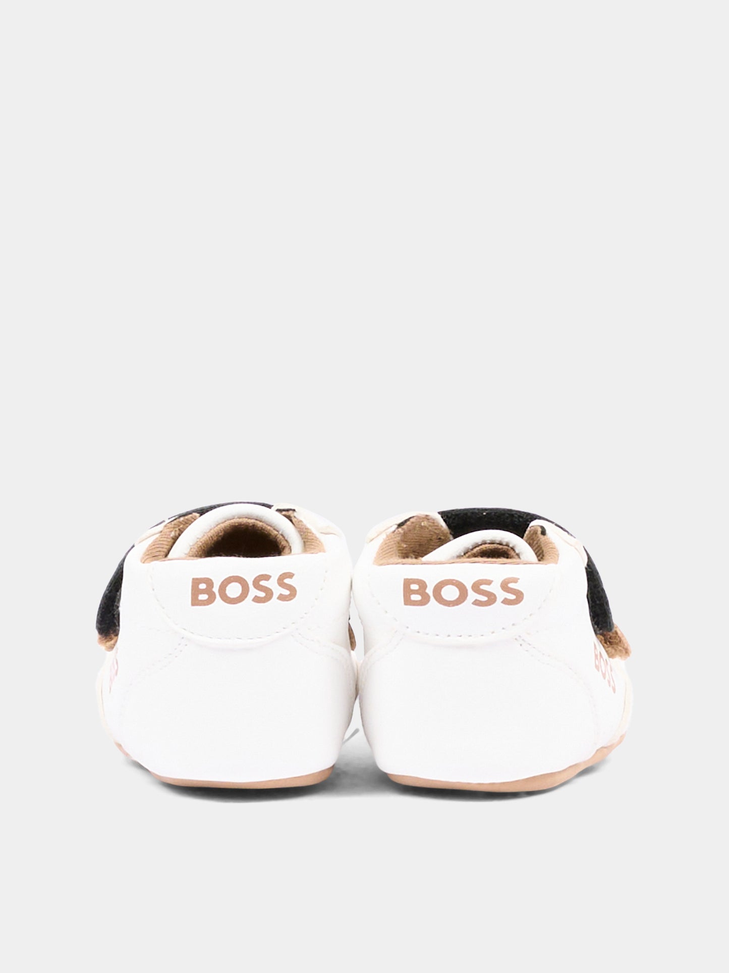 Sneakers bianche per neonato con logo,Boss,J53553 10P