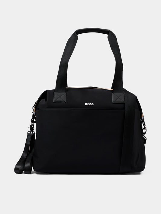 Borsa mamma nera per neonati con logo,Boss,J53560 09B