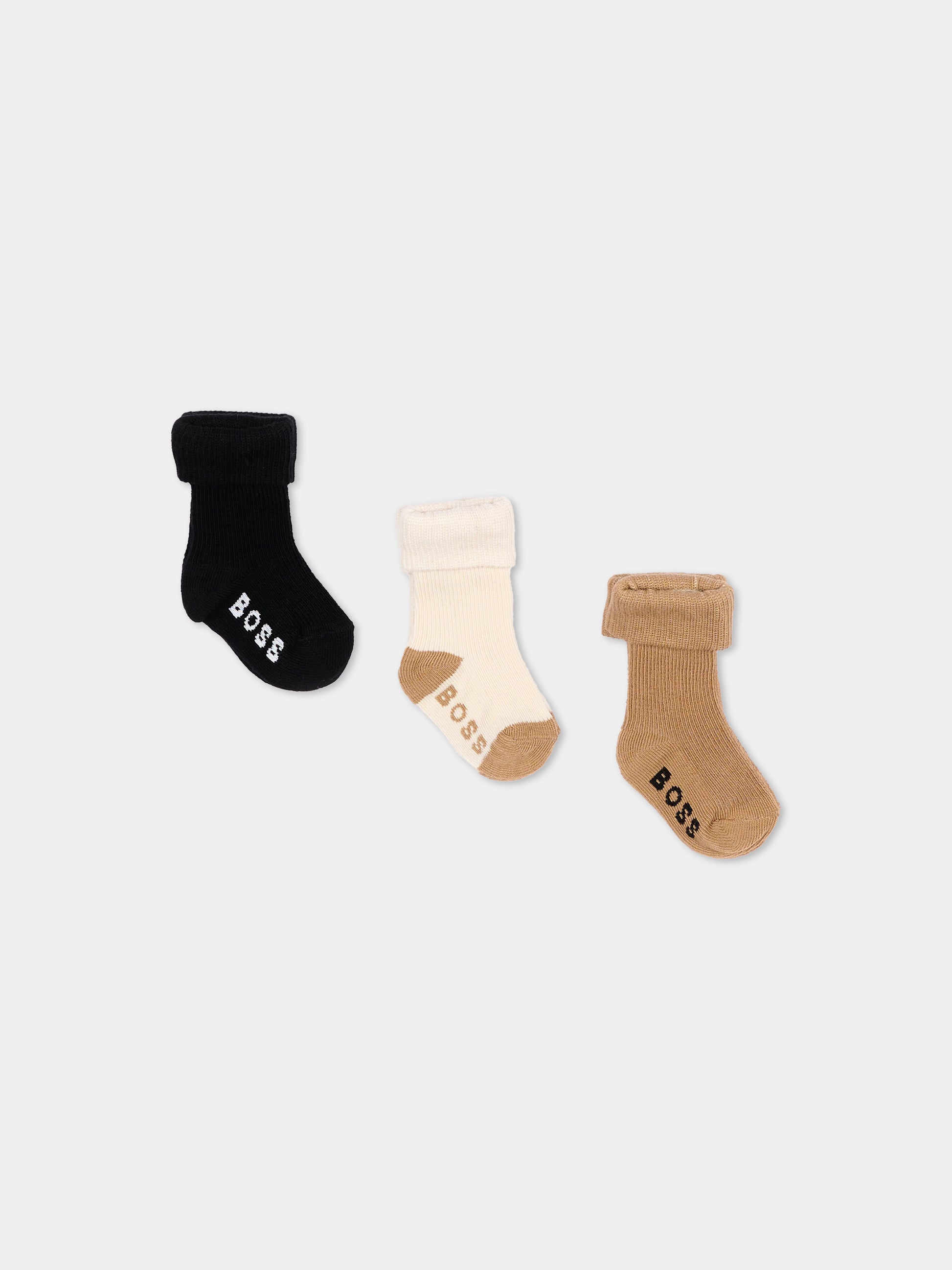 Calzini multicolor per neonato con logo,Boss,J53568 269