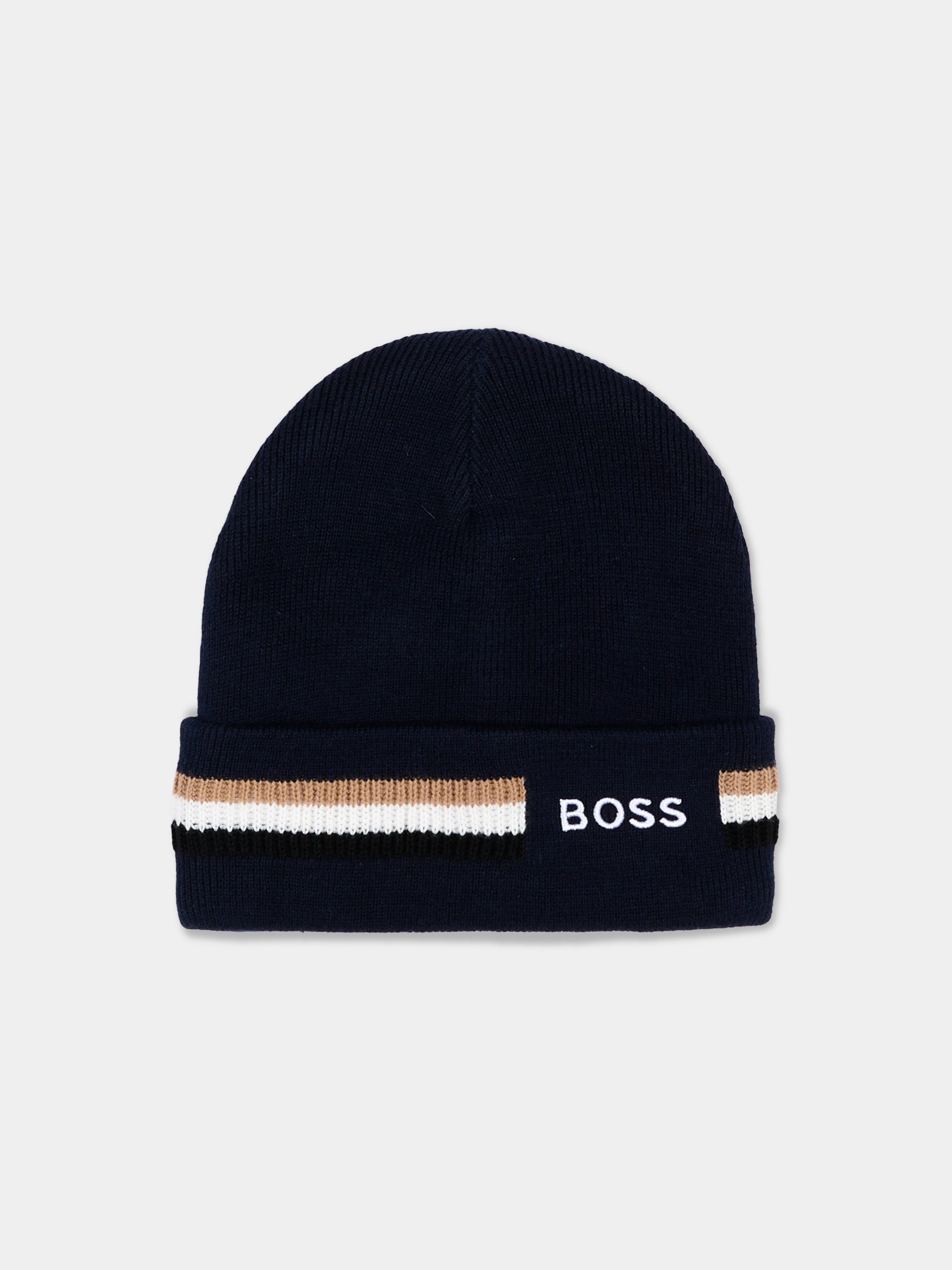 Berretto blu per bambino con logo,Boss,J53586 849
