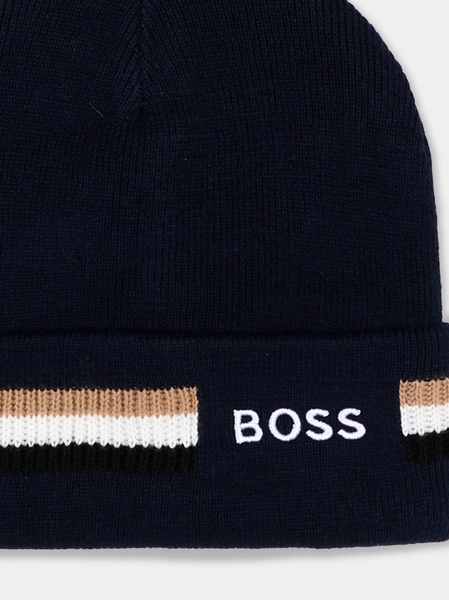 Berretto blu per bambino con logo,Boss,J53586 849