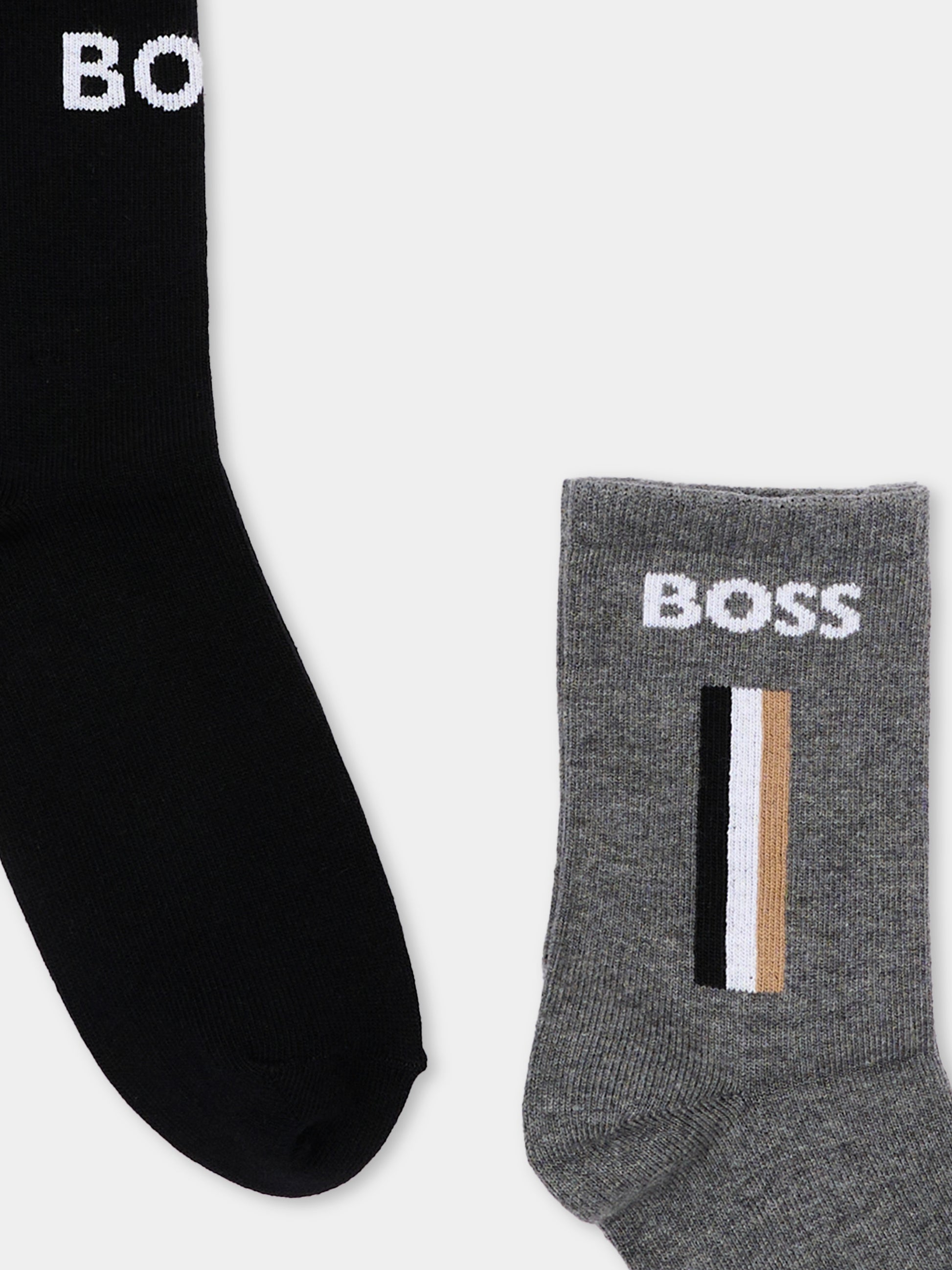 Calze Spugna multicolor per bambino con logo,Boss,J53592 09B